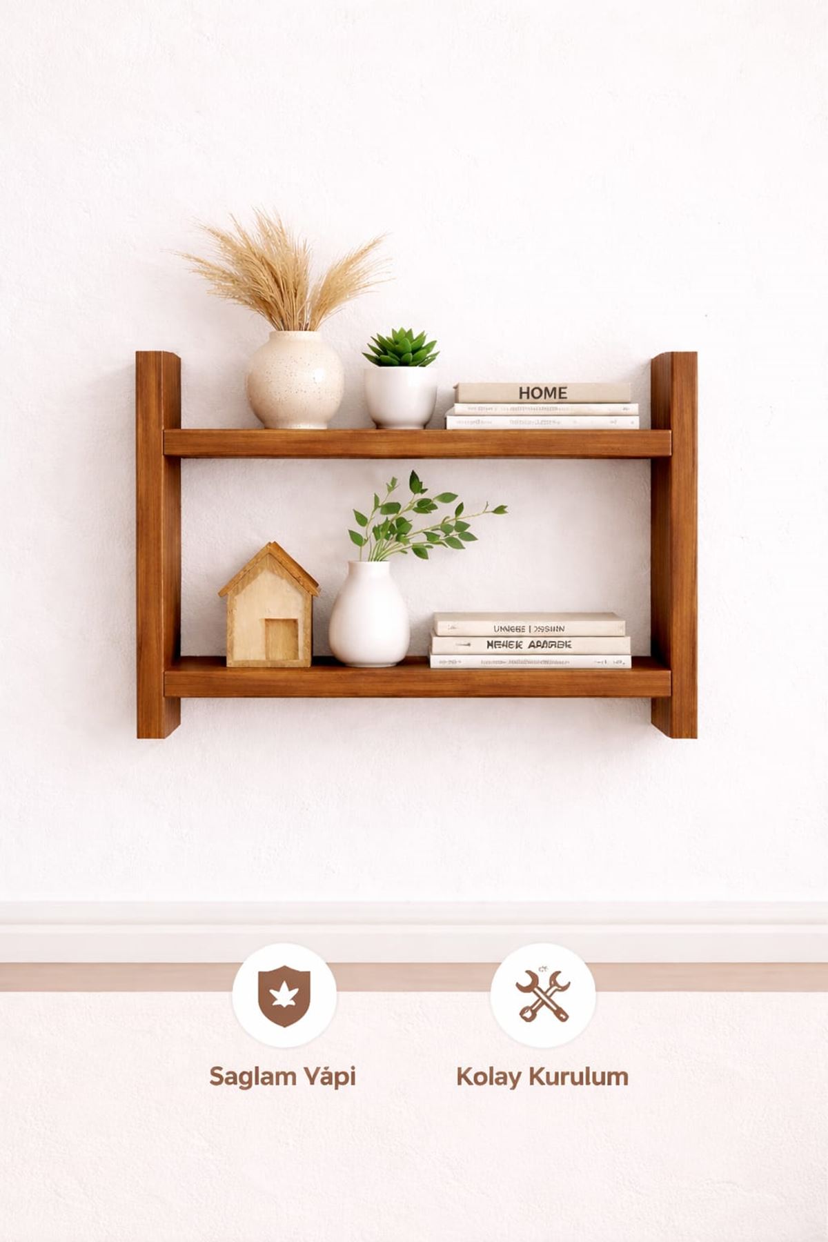 2  Katlı Duvar Rafı -Mutfak Rafı -Kitaplık BAROK