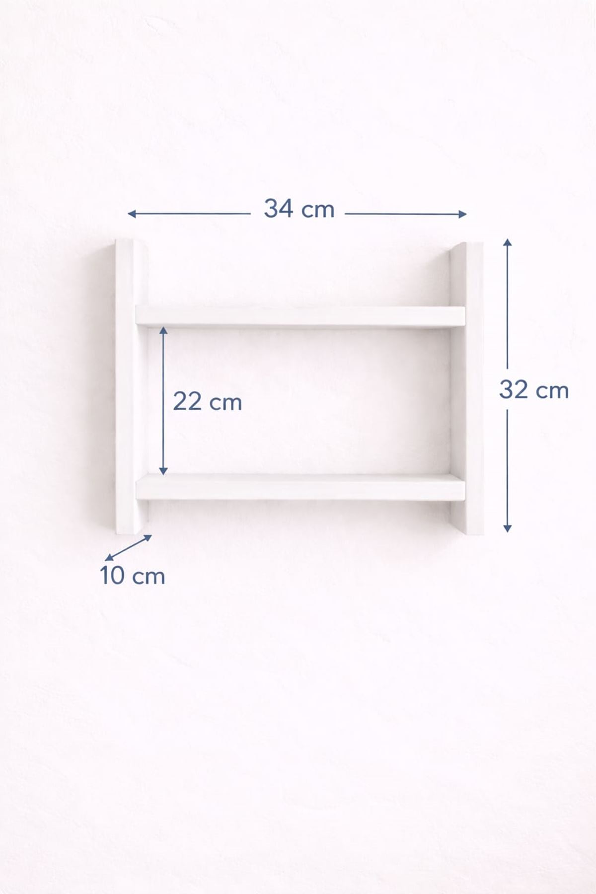 2'Lİ Duvar Rafı-Mutfak-Çok Amaçlı Raf-Beyaz