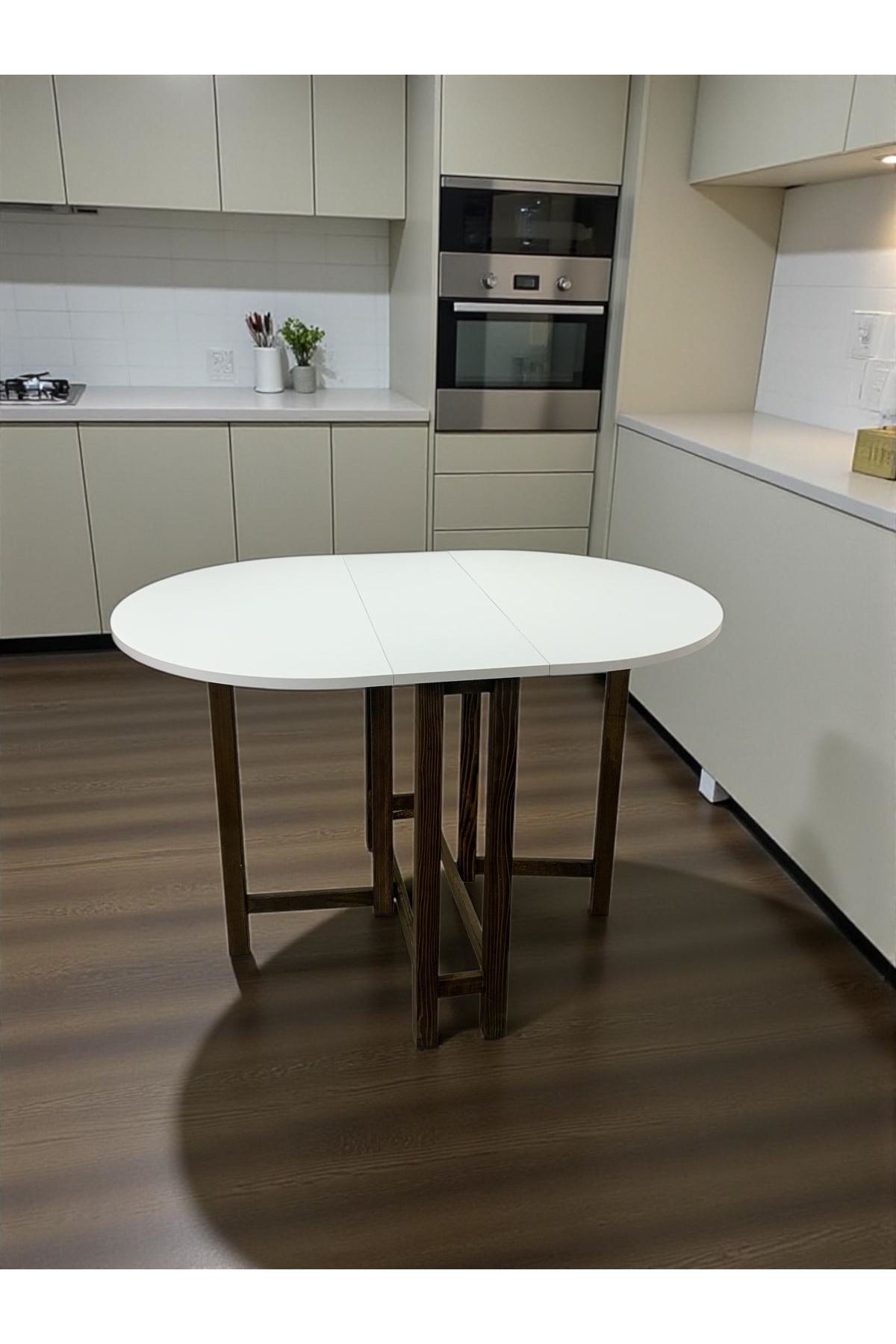 Katlanır Kanatlı Masa Yemek Masası Çalışma Masası Mutfak Masası Beyaz