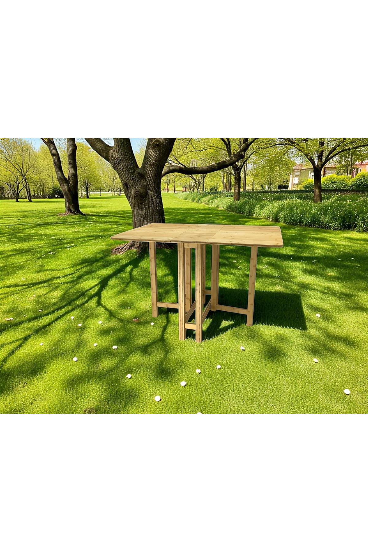 Katlanır Kanatlı Masa Yemek Masası Çalışma Masası Mutfak Masası BAMBU