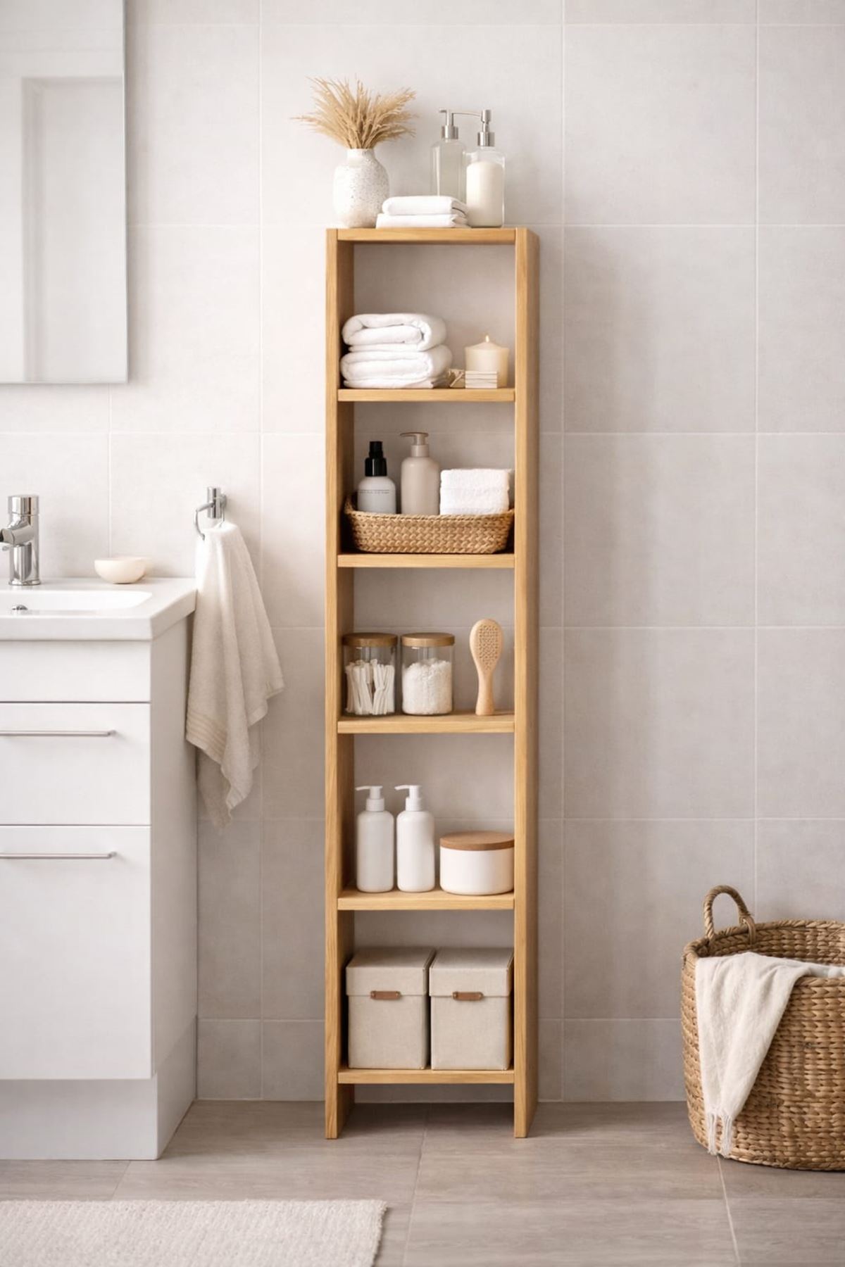 6 Raflı Dekoratif Kitaplık ATLANTIK ÇAM  Kitaplık Ofis Kitaplığı Dolap Kitap Rafı