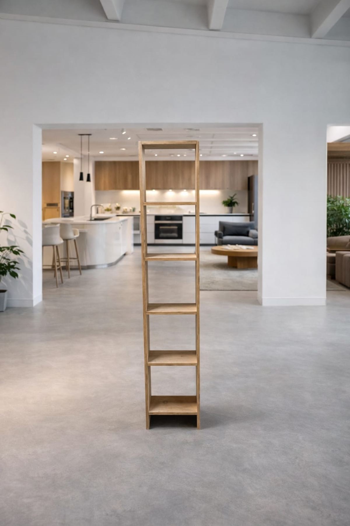 6 Raflı Dekoratif Kitaplık ATLANTIK ÇAM  Kitaplık Ofis Kitaplığı Dolap Kitap Rafı