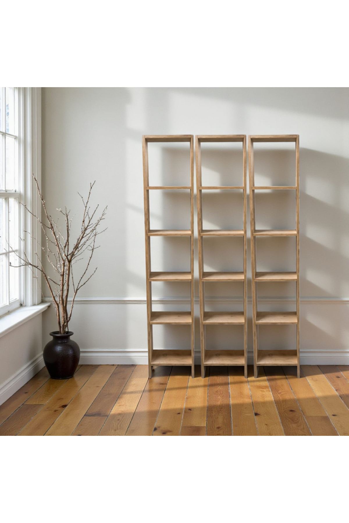 3'lü 6 Raflı Dekoratif Kitaplık BAROK Kitaplık Ofis Kitaplığı Dolap Kitap Rafı  