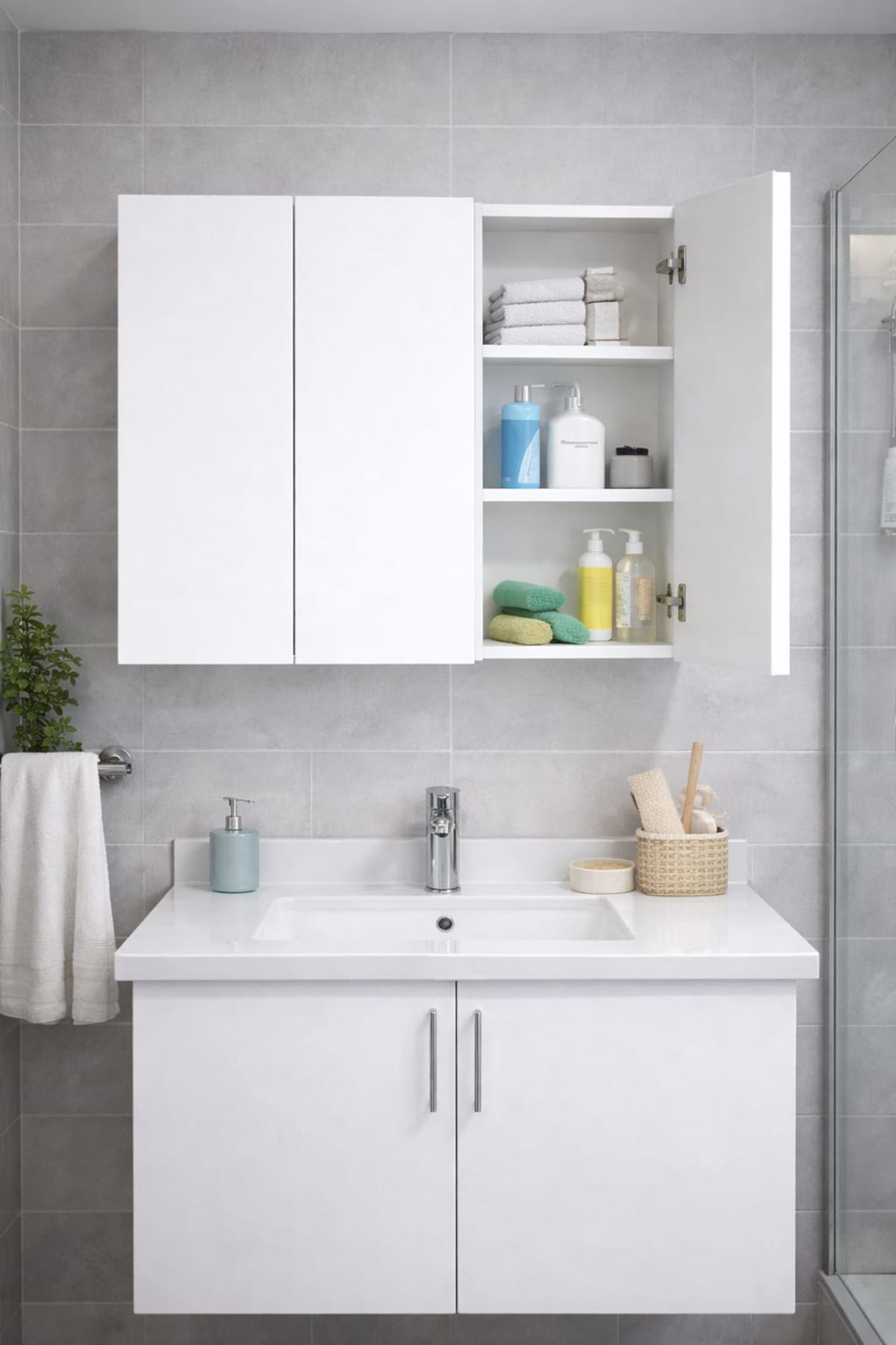 ÜÇ Kapaklı ı Banyo Dolabı