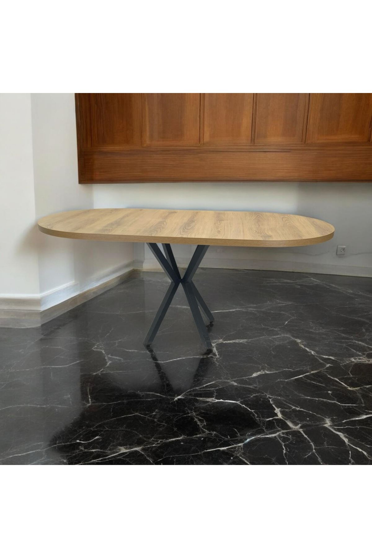 Oval Yemek Masası 6 Kişilik 160 x 90 CEVİZ