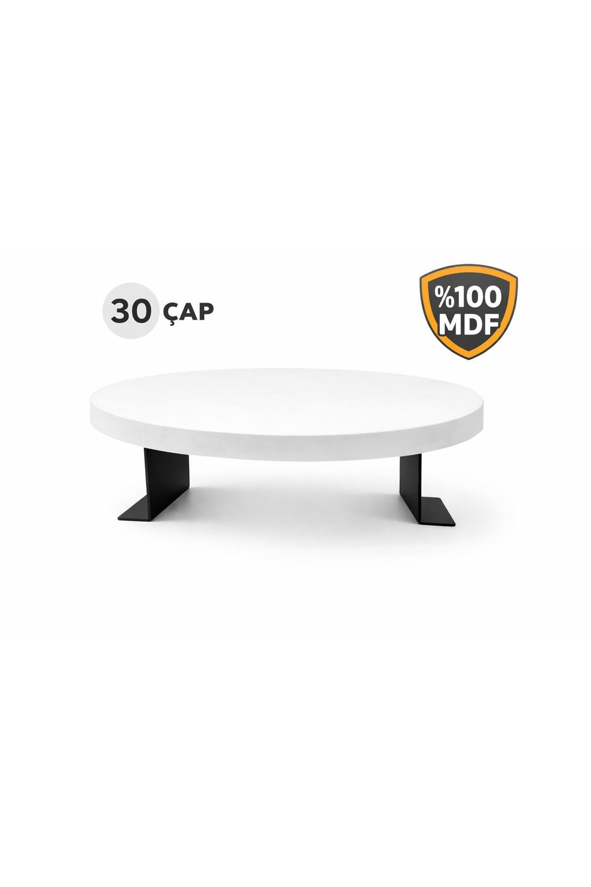 Yan Sehpa Ayarlanabilir Tepsi Dekoratif Modern Tepsi Beyaz