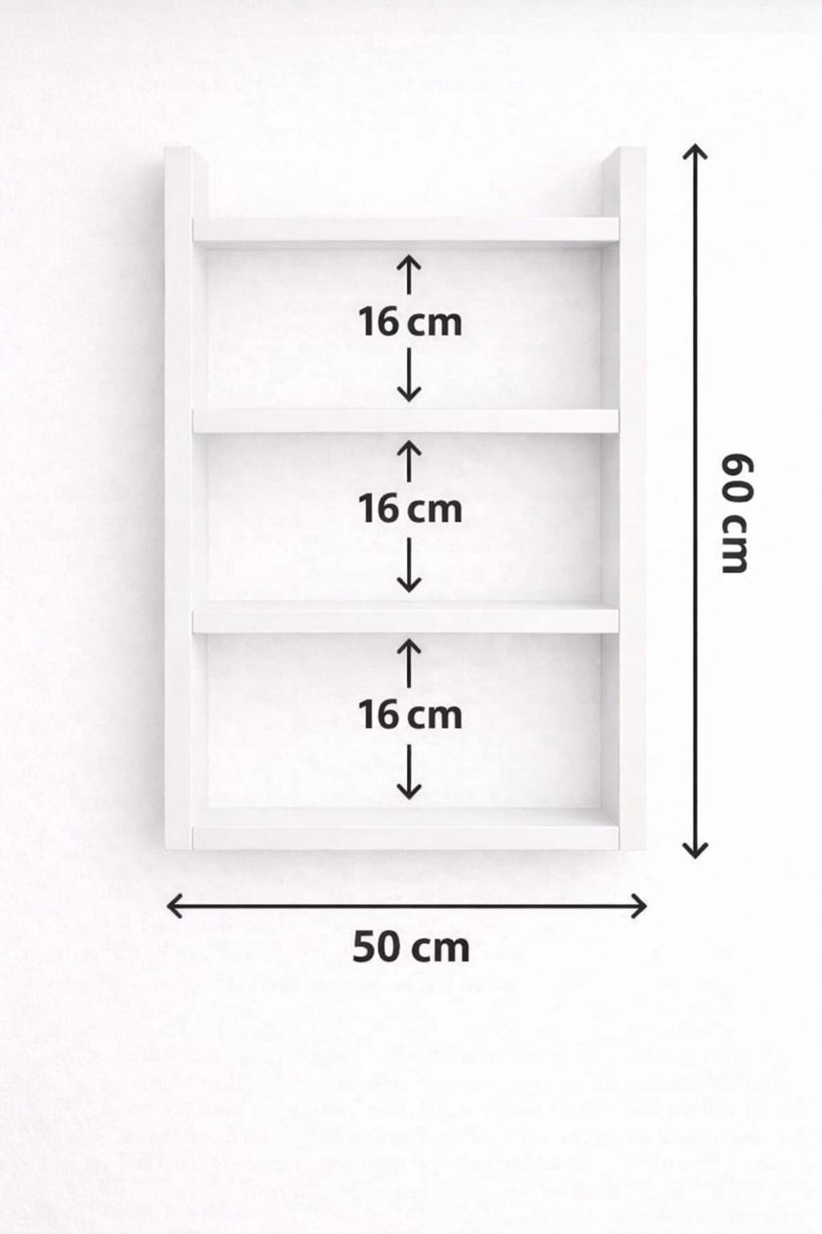 4'lü Duvar Rafı-Mutfak-Çok Amaçlı Raf-Beyaz