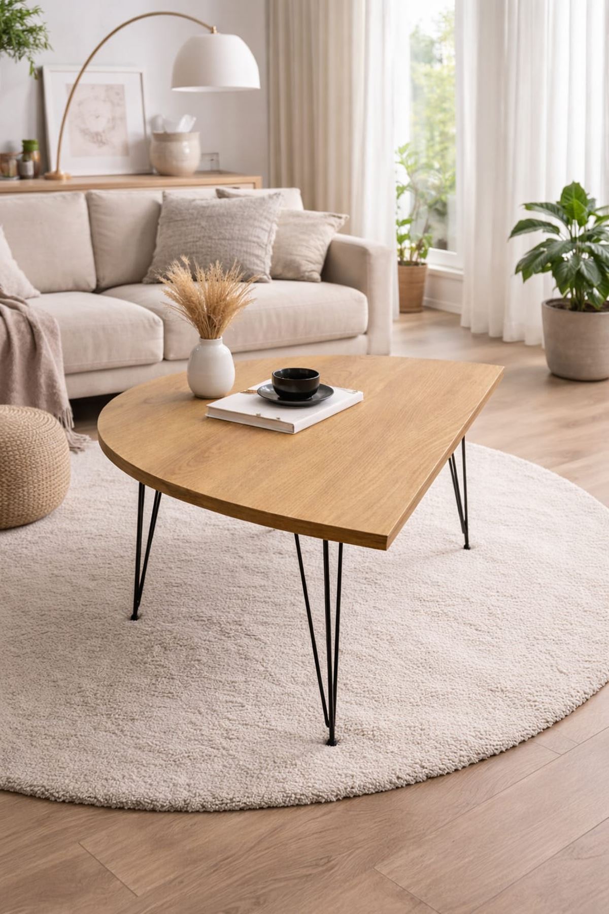 Yarım Daire- Mutfak - Balkon Sehpa Metal Tel Ayak