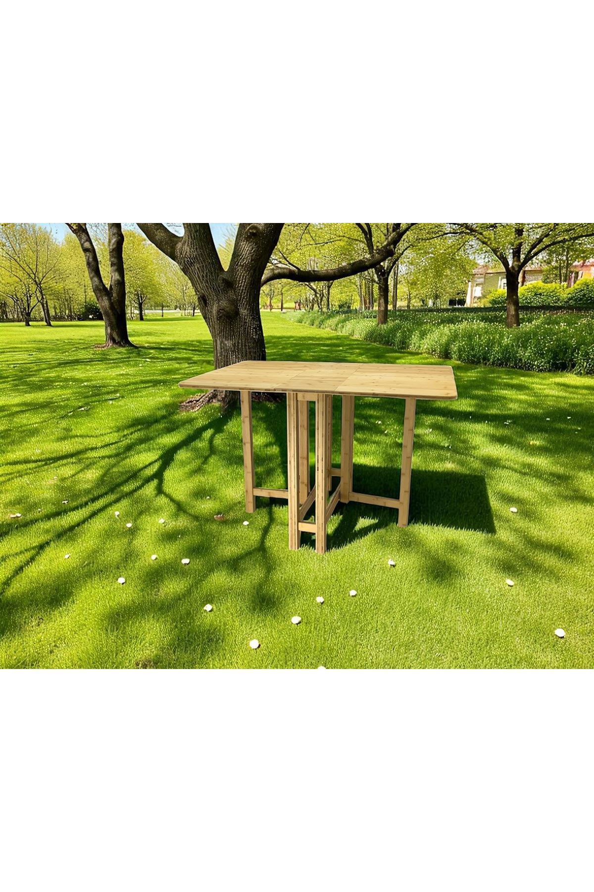 Katlanır Kanatlı Masa Yemek Masası Çalışma Masası Mutfak Masası BAMBU