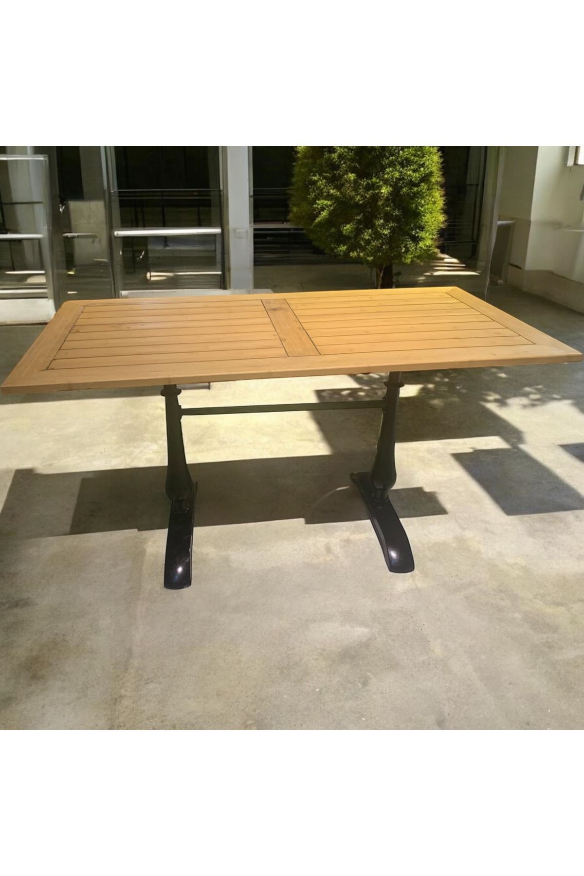 CAFE MASA BAMBU ahşap yemek masası 120 X 70 DAMLA AYAK