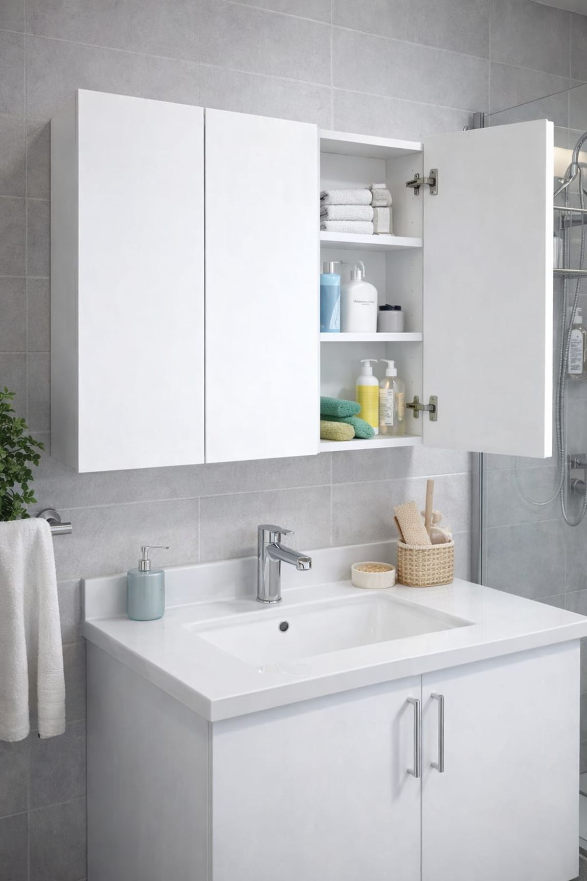 ÜÇ Kapaklı ı Banyo Dolabı