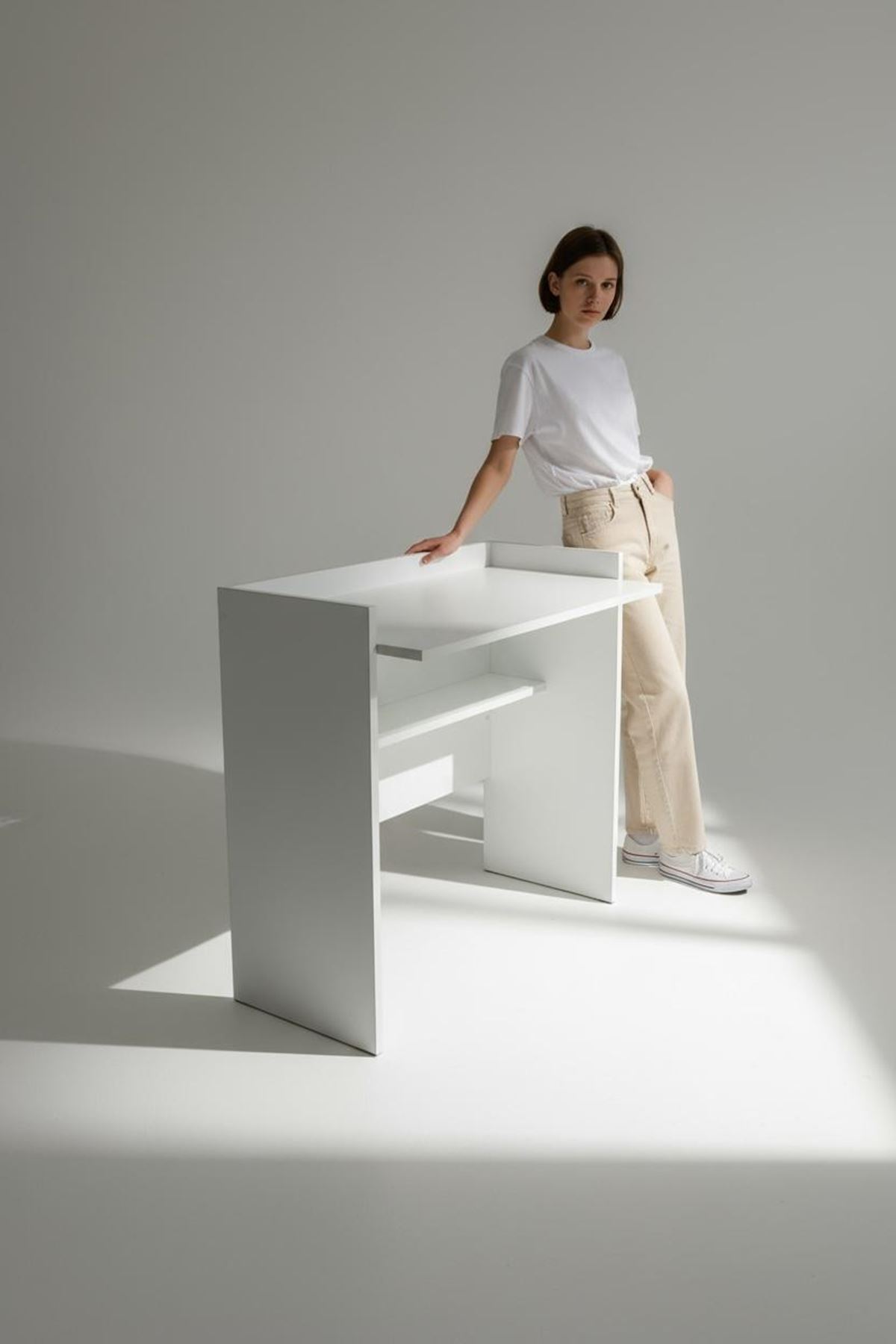 Çalışma Masası Bilgisayar Masası Ofis Ders Yemek Masası Beyaz