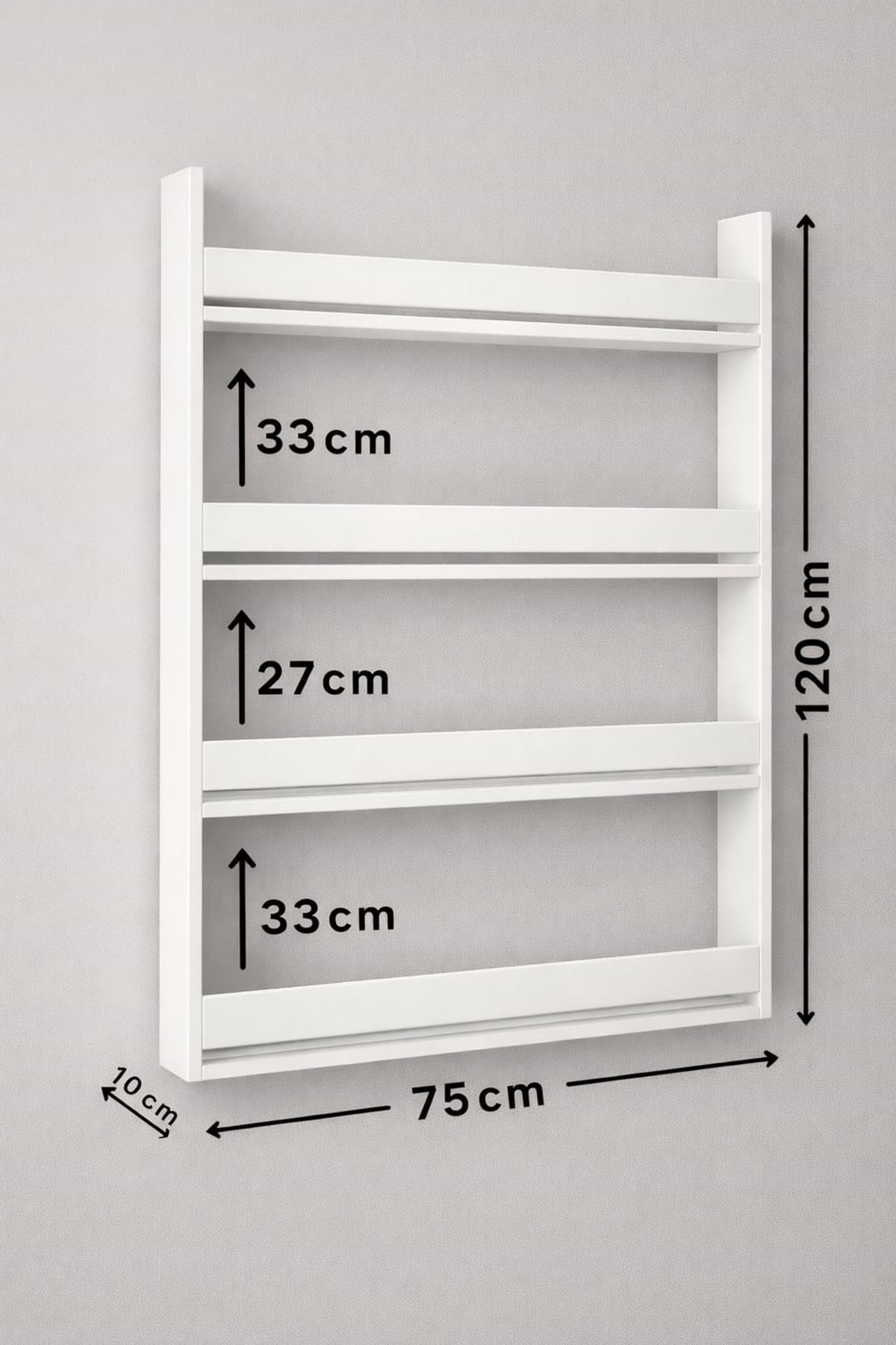 Çocuk Kitaplığı 4 Raflı Duvar Rafı Beyaz Kitaplık - Eğitici Tasarım