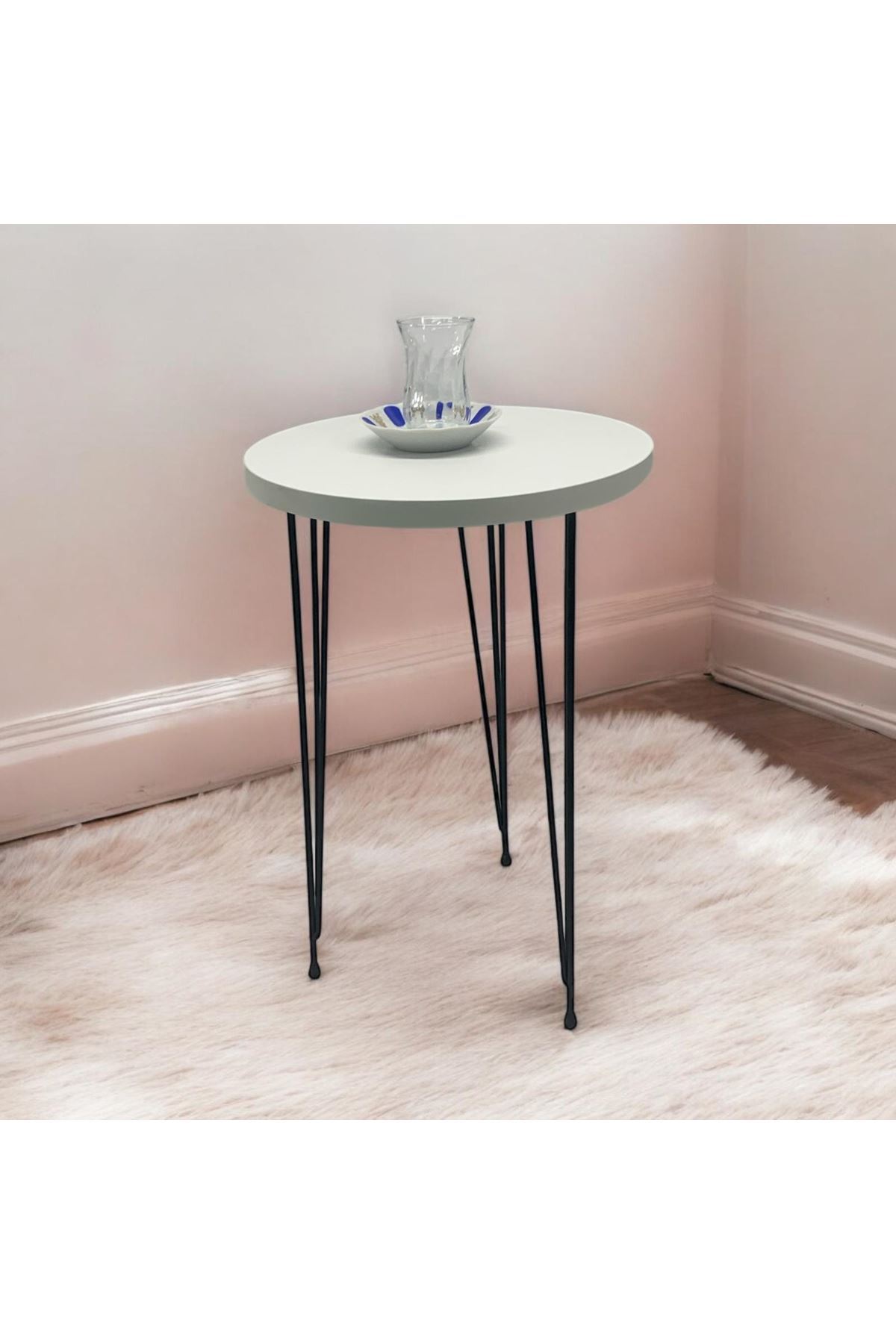 Zigon Sehpa Metal Tel Ayak ( BEYAZ )