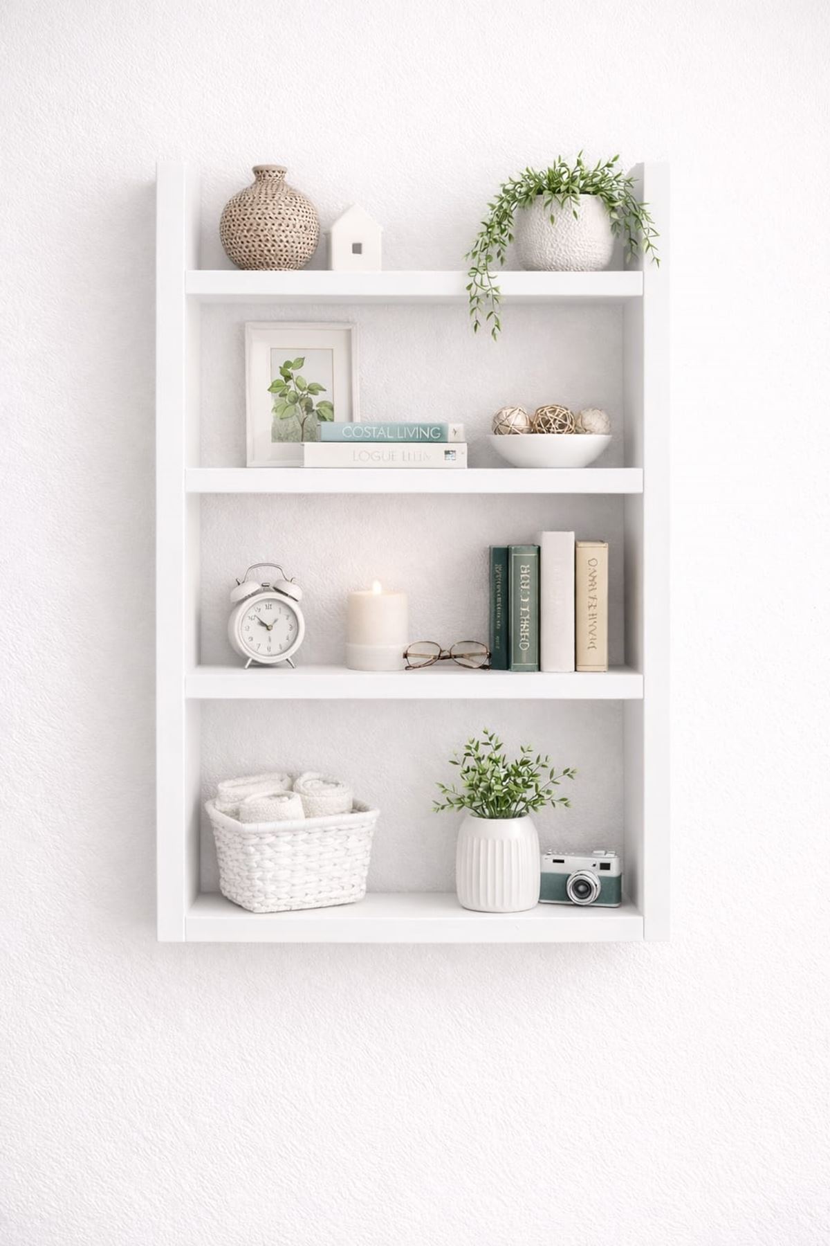 4'lü Duvar Rafı-Mutfak-Çok Amaçlı Raf-Beyaz