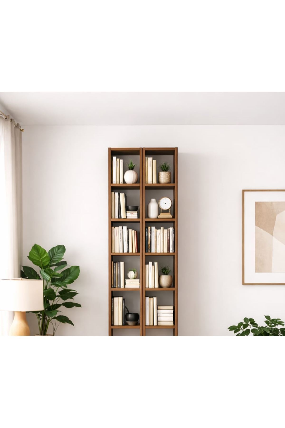 2'li 6 Raflı Dekoratif Kitaplık BAROK Kitaplık Ofis Kitaplığı Dolap Kitap Rafı