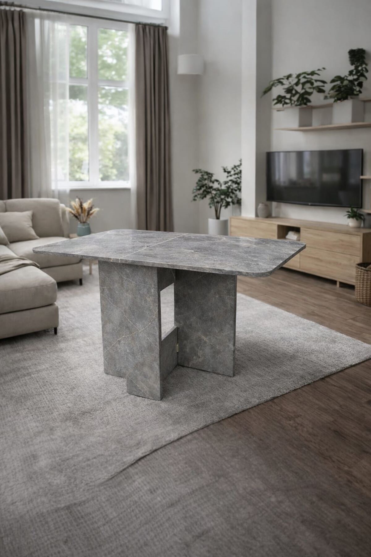 Demonte Pratik Açılır Kapanır Kanatlı Masa - Yemek Masası Gordion