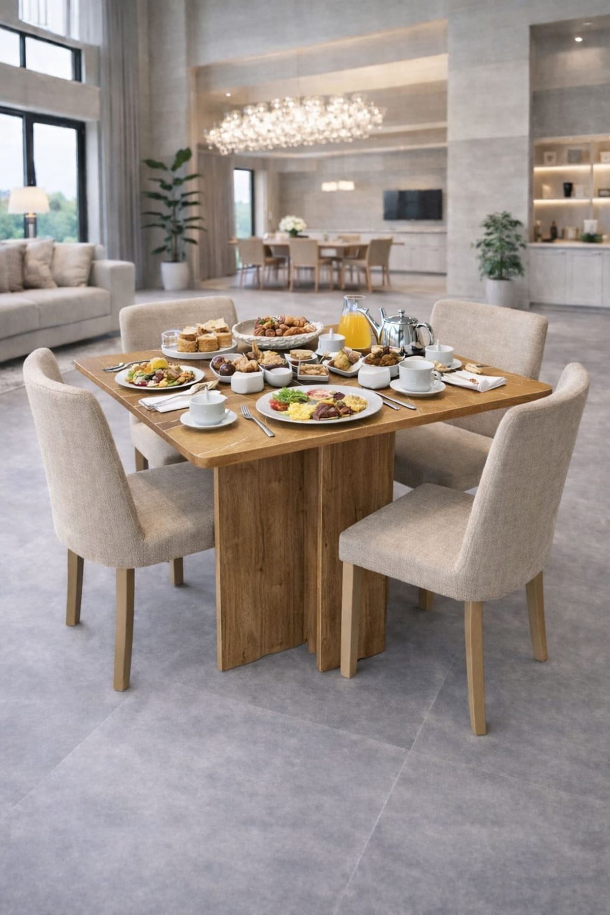 Demonte Pratik Açılır Kapanır Kanatlı Masa - Yemek Masası Atlantik Çam