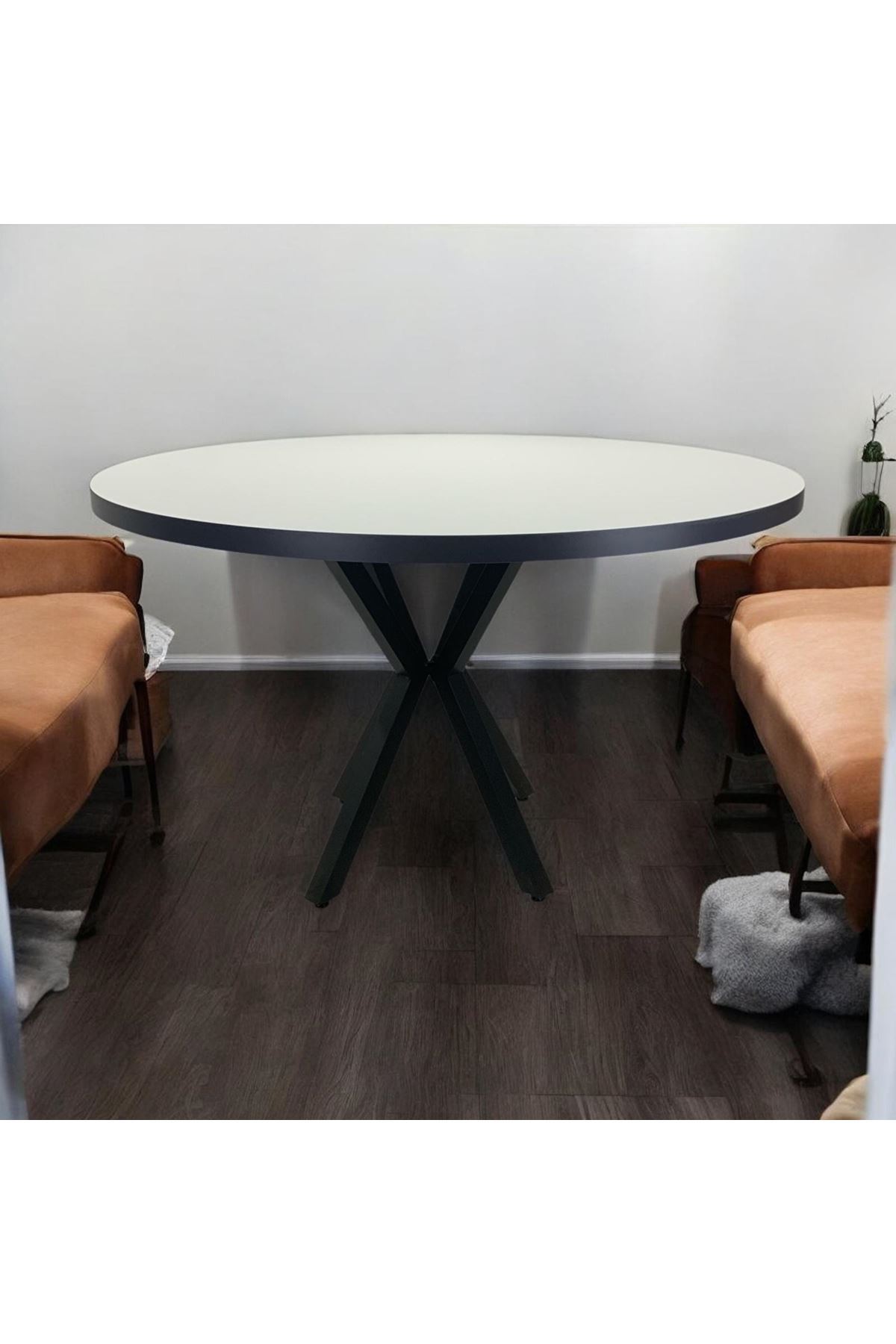 Yuvarlak Yemek Masası BEYAZ Ahtapot AYAK 100 Çap