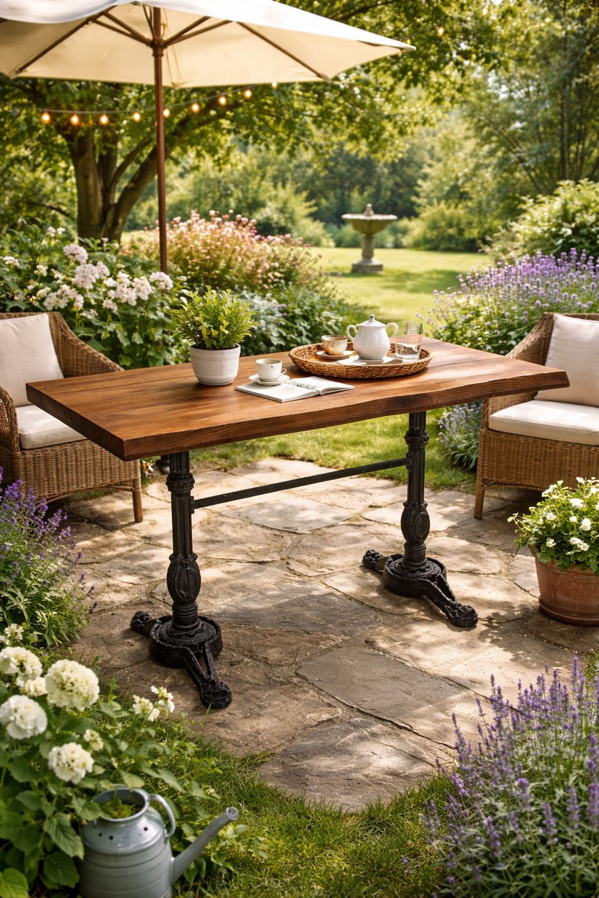 CAFE MASA KÖKNAR Kütük Masa CEVİZ ASLAN AYAK 200x100