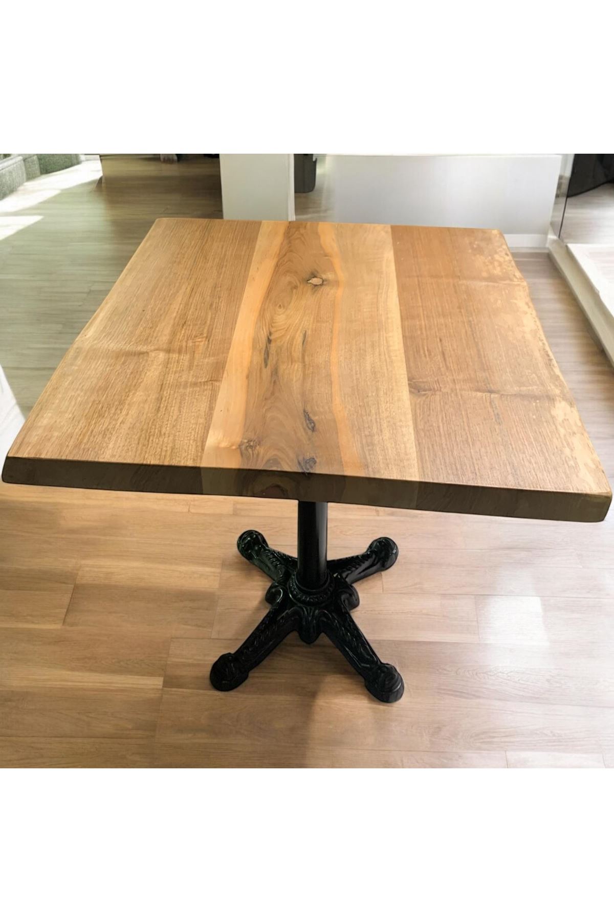 CAFE MASA Ahşap Kütük Masa ASLAN AYAK KARE 70x70