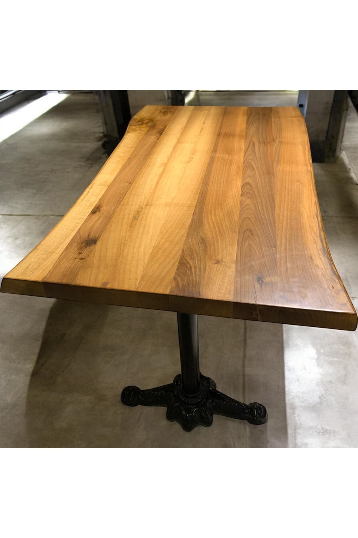 CAFE MASA Ahşap Kütük Masa ASLAN AYAK 140x70