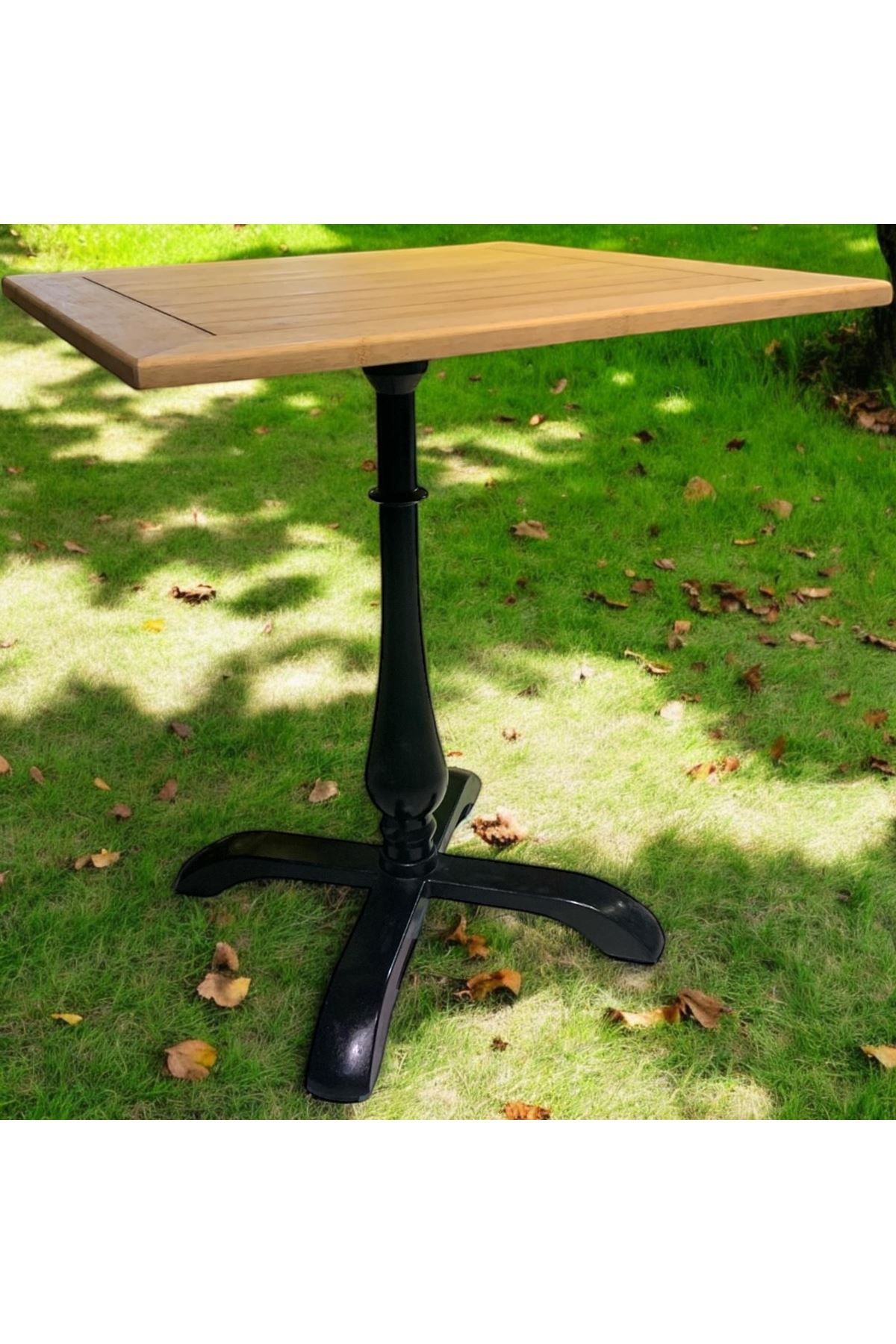 CAFE MASA BAMBU  AHŞAP YEMEK MASASI DAMLA AYAK 80x80