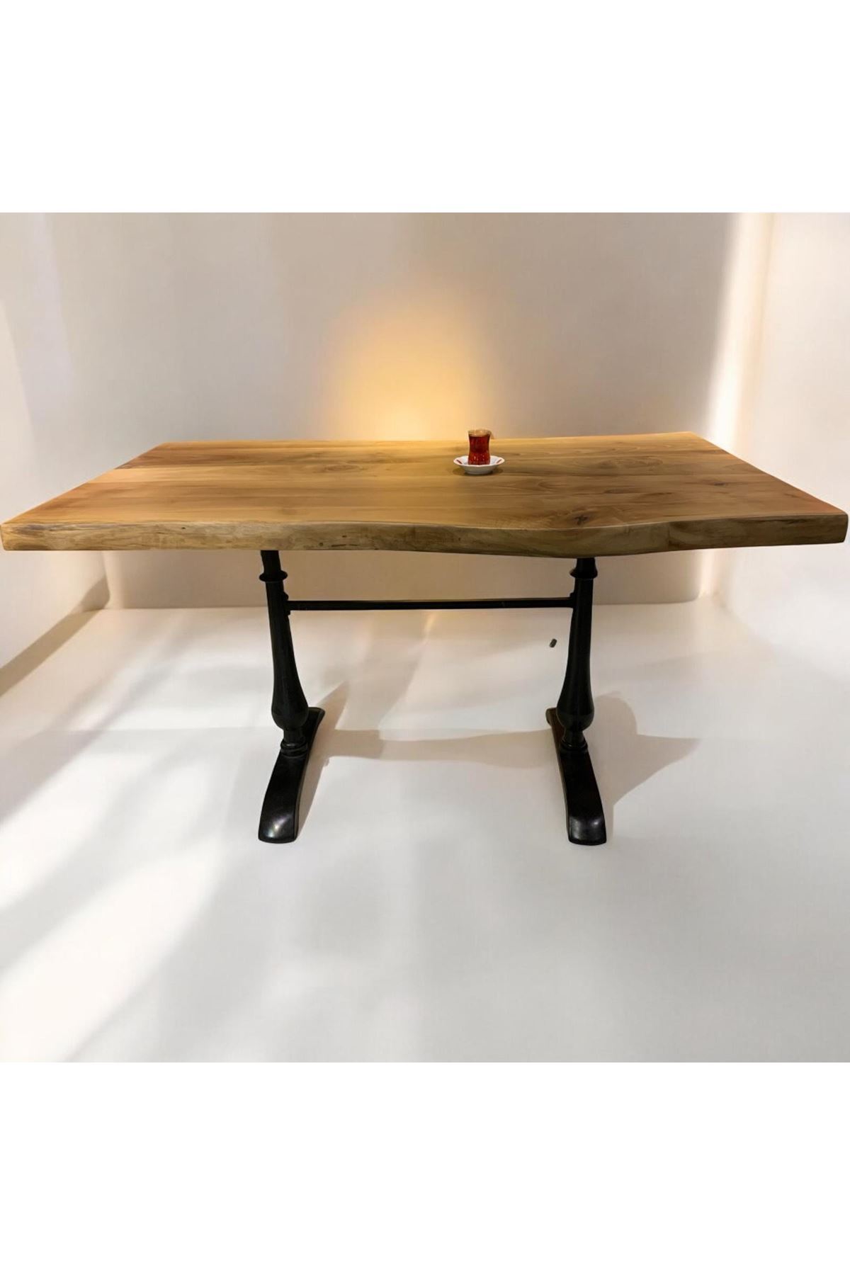 CAFE MASA Ahşap Kütük Masa DAMLA AYAK 200x100