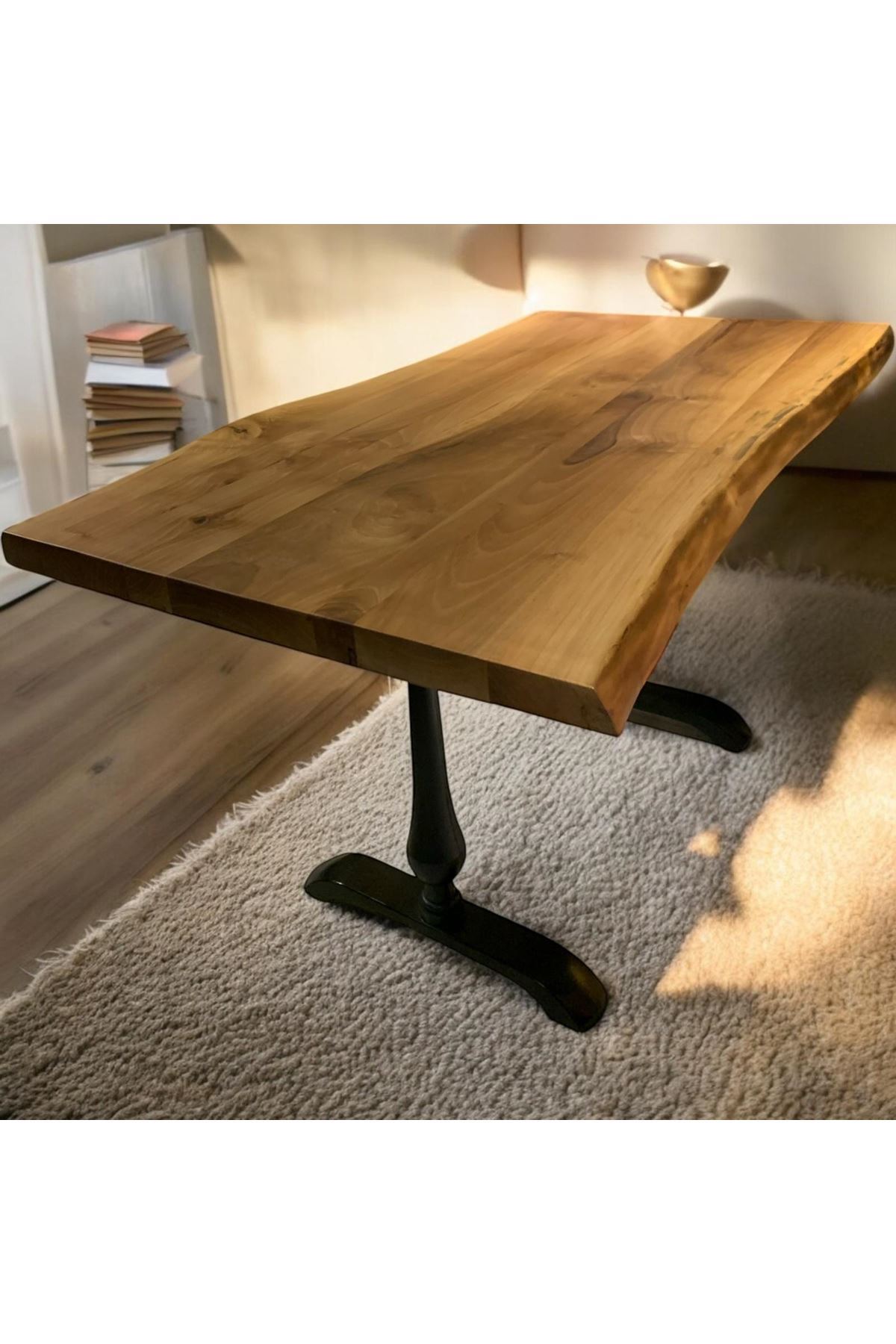 CAFE MASA Ahşap Kütük Masa DAMLA AYAK 160x80