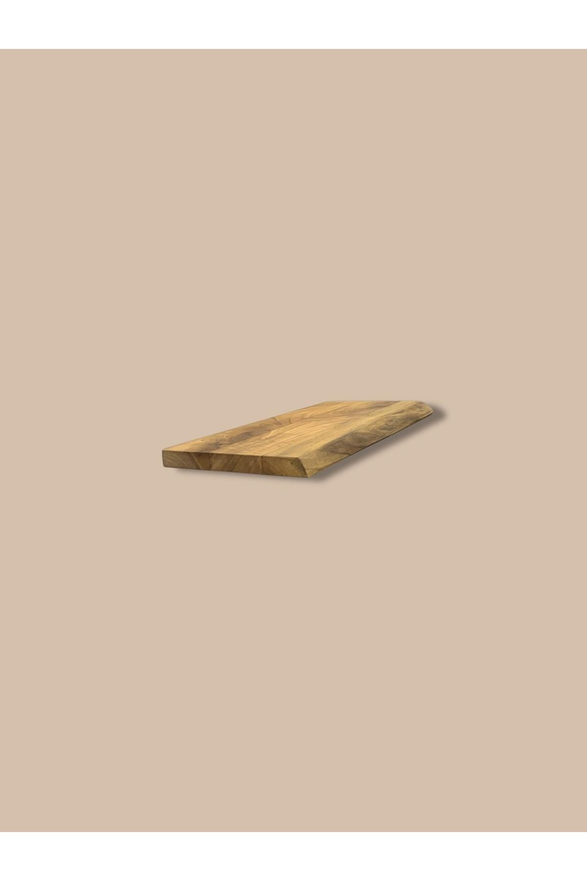 Ahşap Orijinal Ceviz Dekoratif Tekli Uçan Raf 15x40