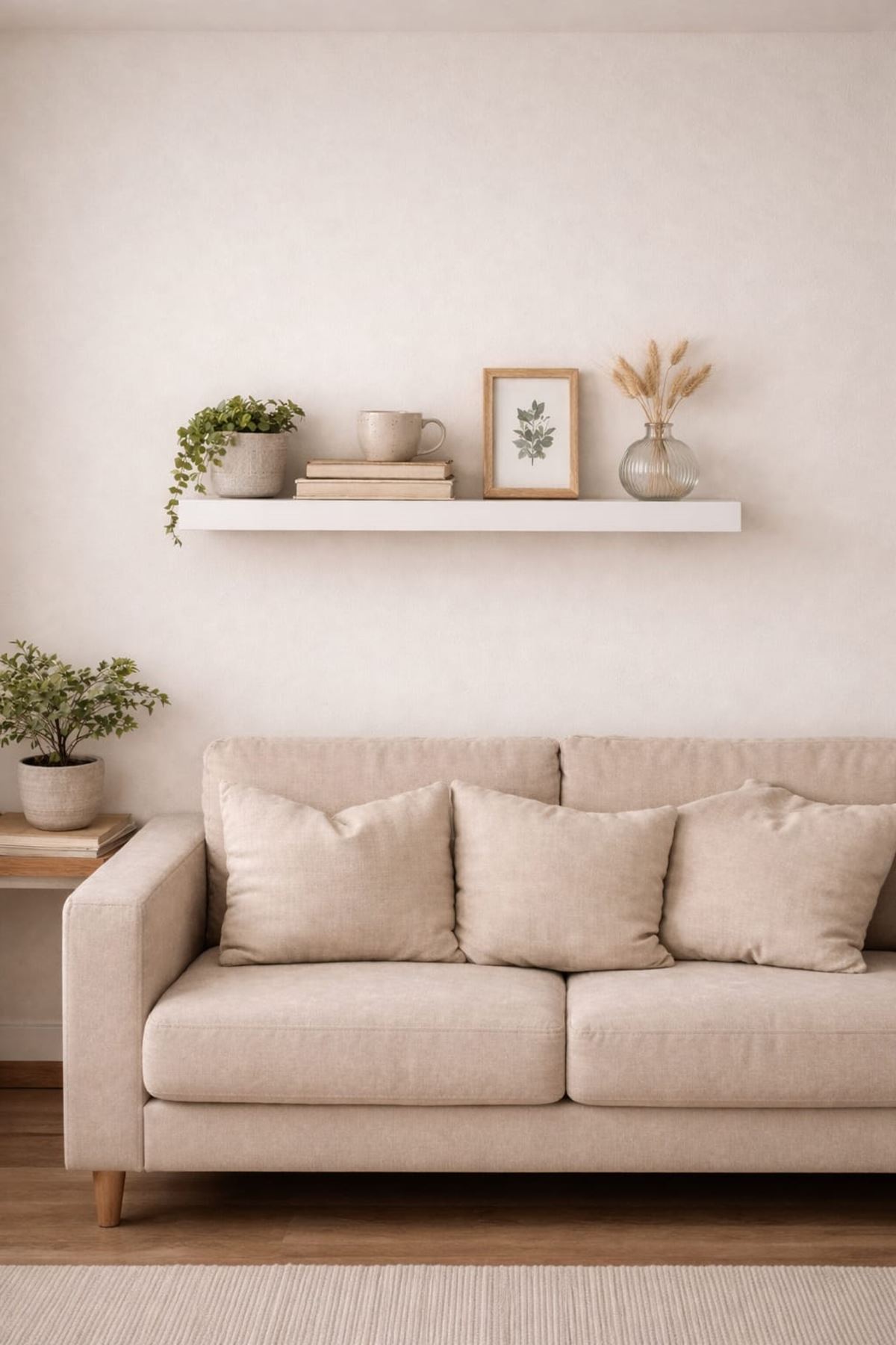 30mm Tekli Uçan Duvar Rafı Set Gizli Raf- Beyaz - 15x30