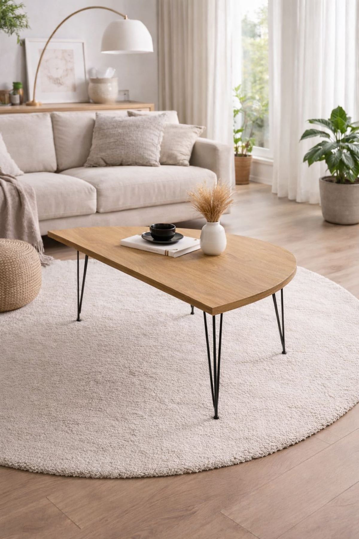 Yarım Daire- Mutfak - Balkon Sehpa Metal Tel Ayak