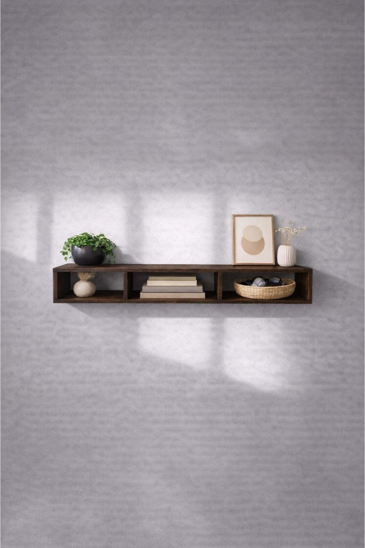 Dekoratif Raflı Duvar Tv Ünitesi  Üç Bölmeli Barok 130