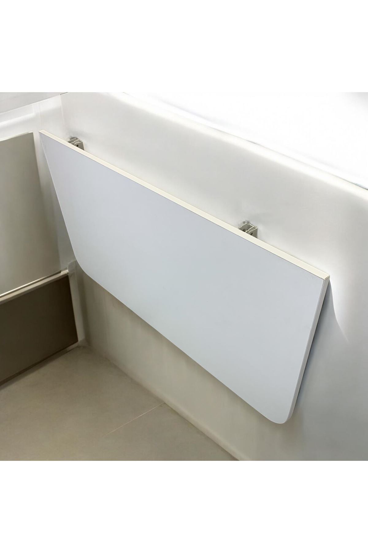 Açılır Kapanır Çalışma Masası Mutfak Masası Katlanır Duvar Masası BEYAZ 45x100