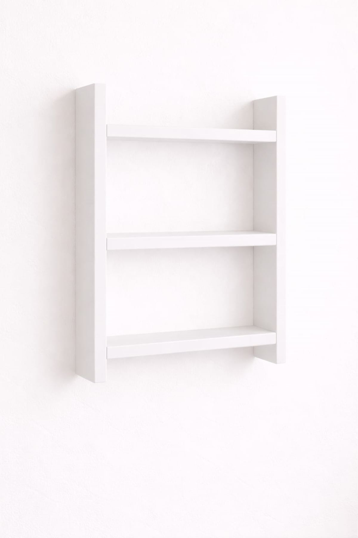 3'lü Duvar Rafı-Mutfak-Çok Amaçlı Raf-Beyaz 36x60x10