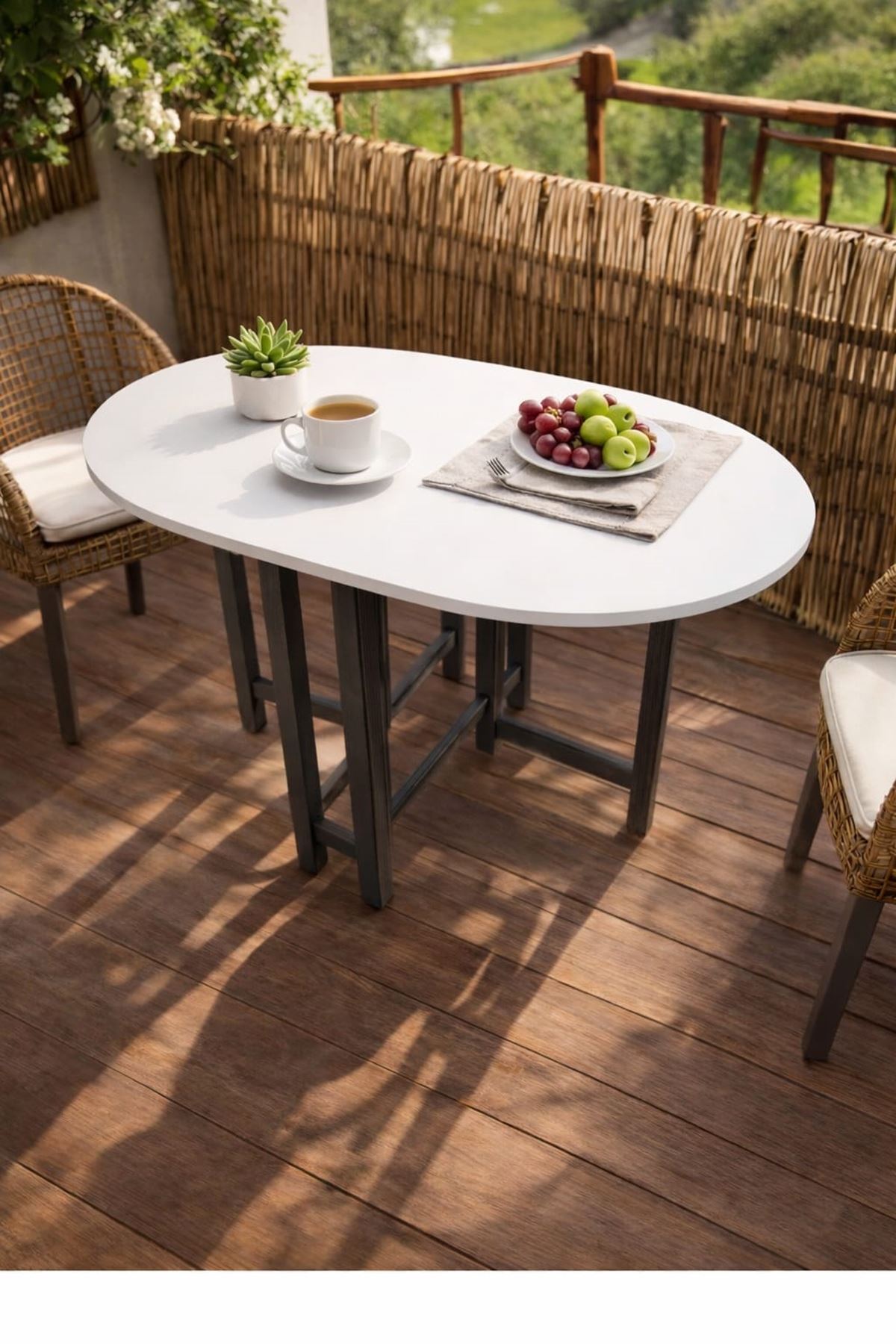 Katlanır Kanatlı Masa Yemek Masası Çalışma Masası Mutfak Masası Beyaz