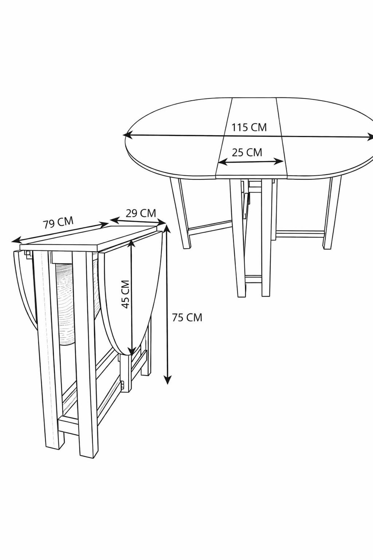 Katlanır Kanatlı Masa Yemek Masası Çalışma Masası Mutfak Masası Beyaz