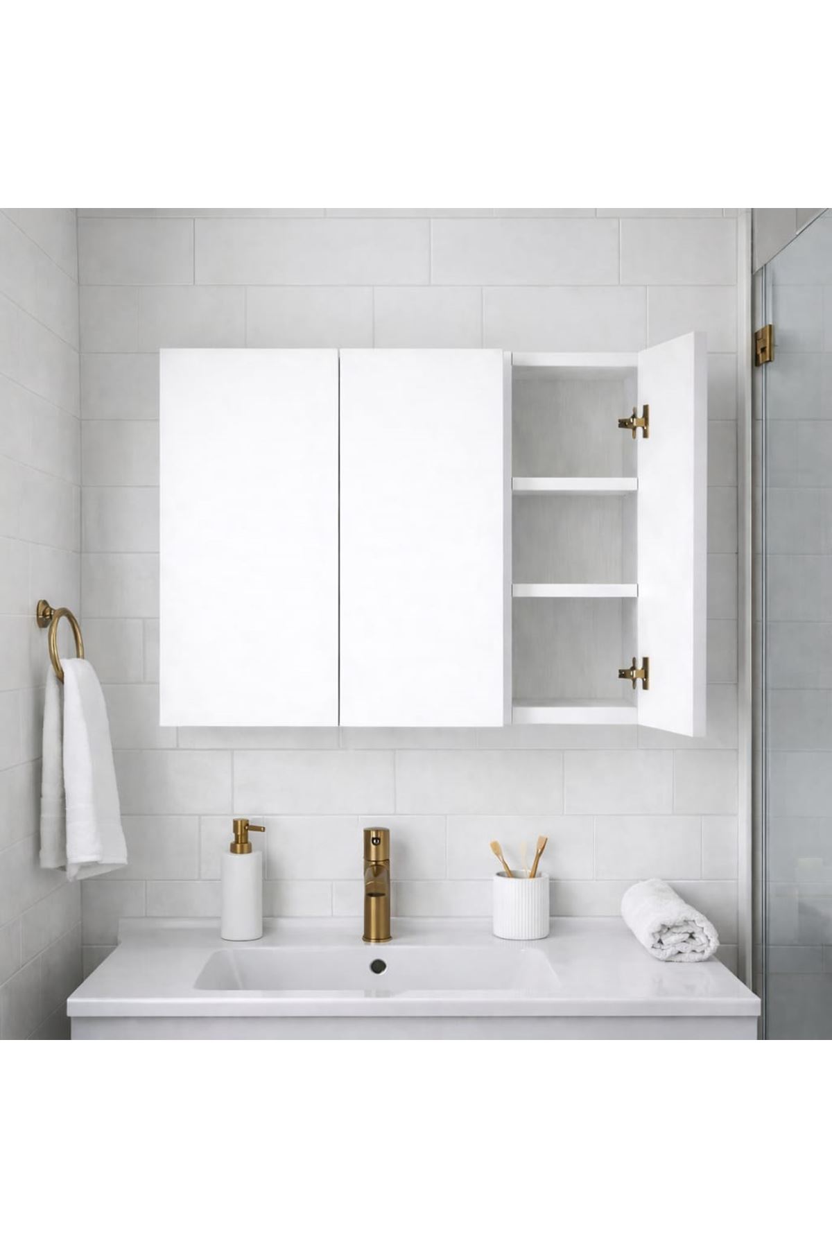 ÜÇ Kapaklı Banyo Dolabı