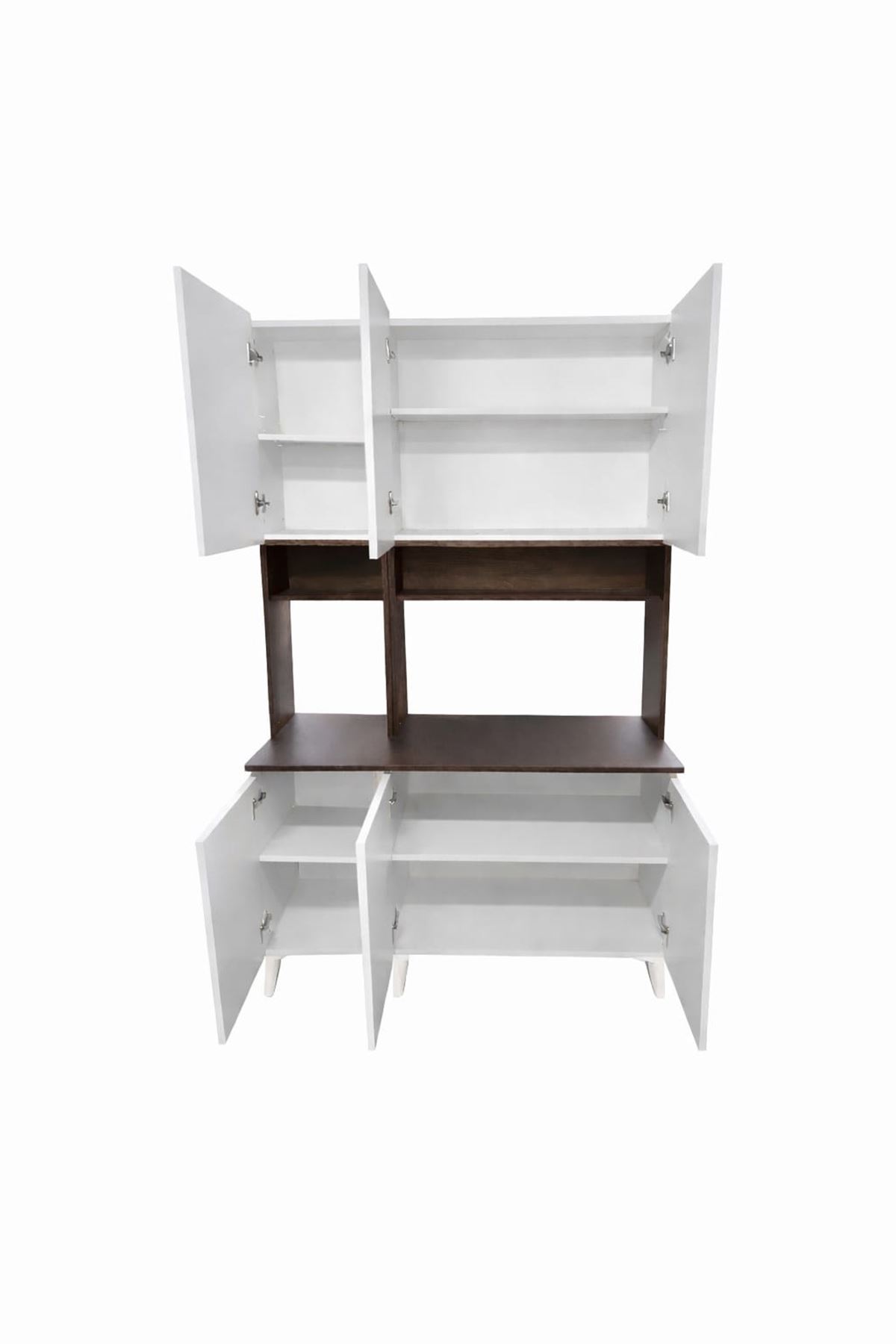  Yeni Nesil Çok Amaçlı Dolap 6 Kapaklı Kiler Mutfak Dolabı - Kahve Köşesi 