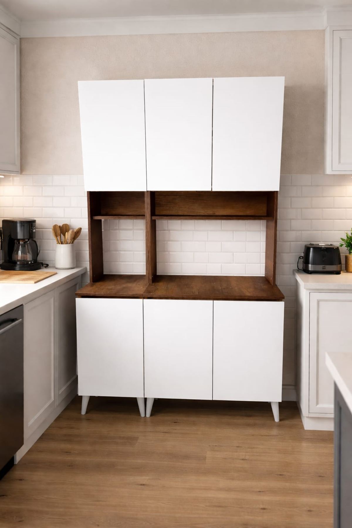  Yeni Nesil Çok Amaçlı Dolap 6 Kapaklı Kiler Mutfak Dolabı - Kahve Köşesi 