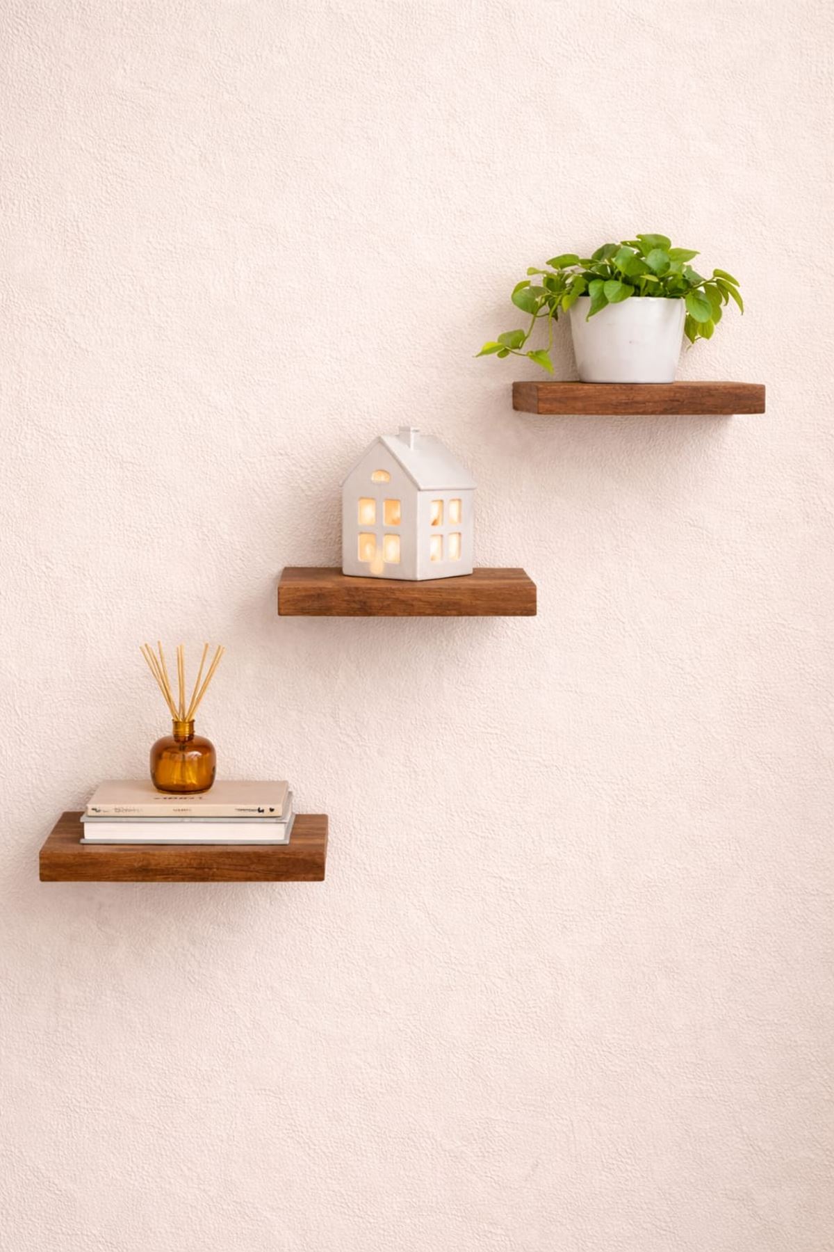 3'lü Uçan Duvar Rafı Set Gizli Raf- Barok 15x15