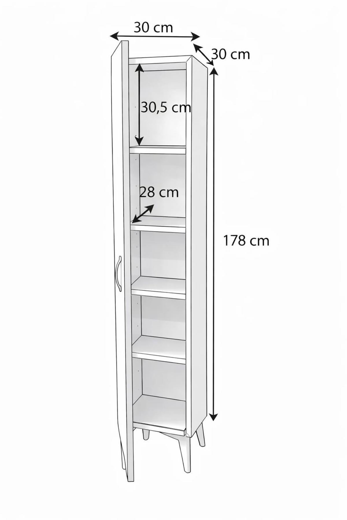 MUTFAK - BANYO ÇOK AMAÇLI DOLAP 5 RAFLI180CM