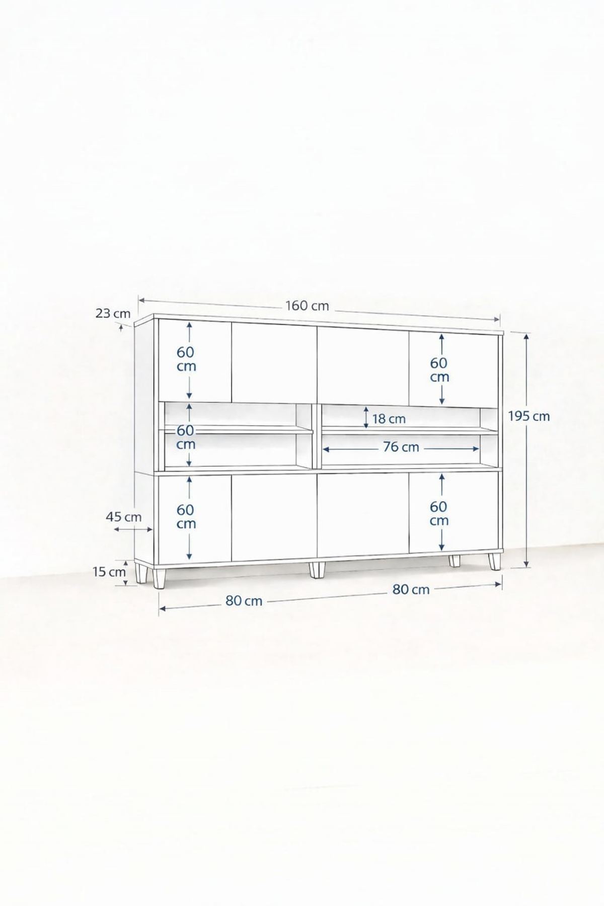 Yeni Nesil Çok Amaçlı Dolap 8 Kapaklı Kiler Mutfak Dolabı - Kahve Köşesi 1