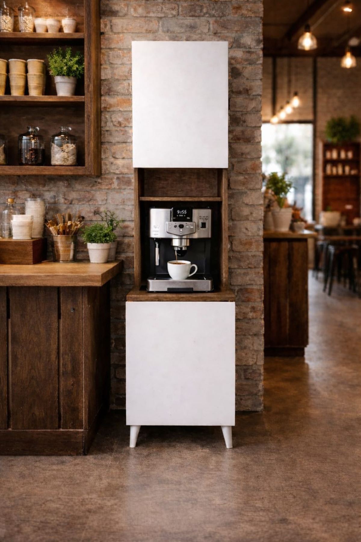  Yeni Nesil Çok Amaçlı Dolap 2 Kapaklı Kiler Mutfak Dolabı - Kahve Köşesi