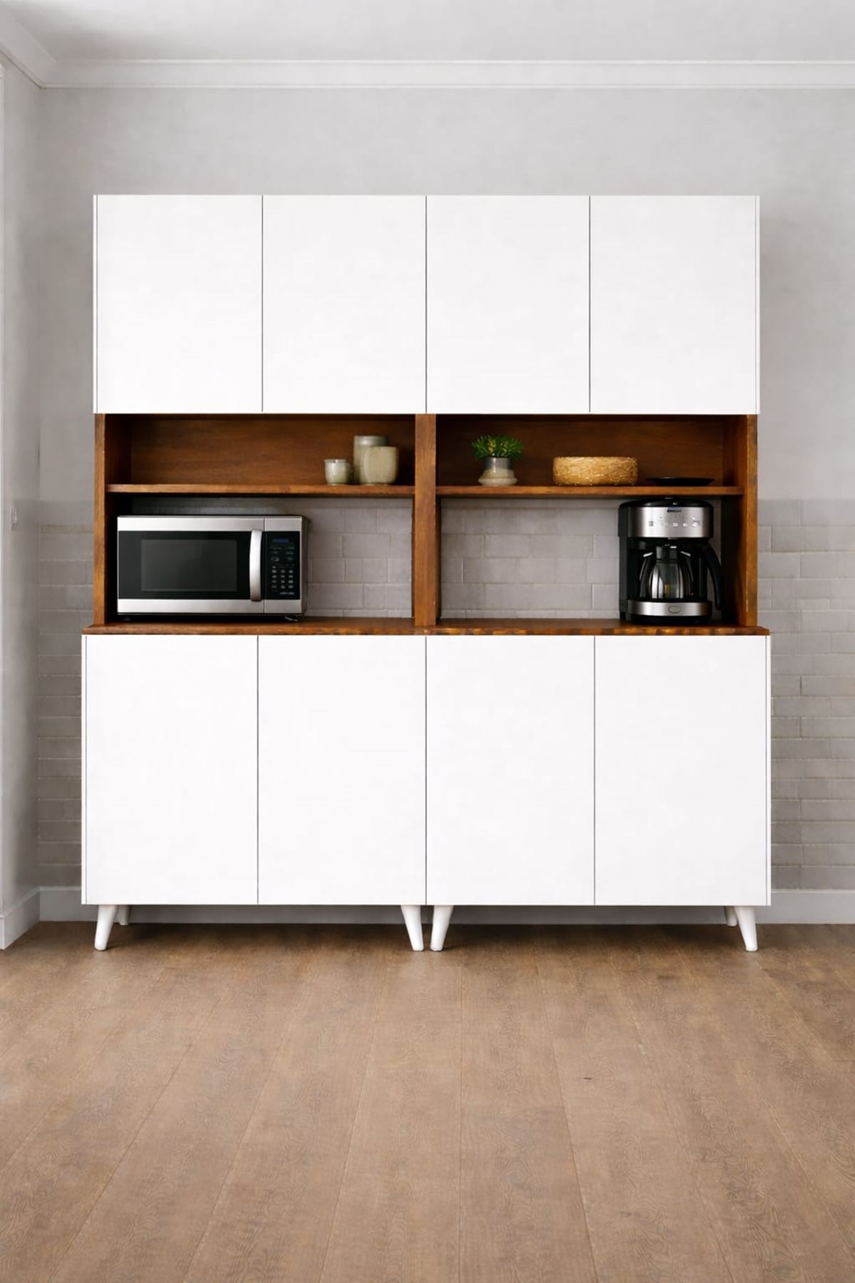  Yeni Nesil Çok Amaçlı Dolap 8 Kapaklı Kiler Mutfak Dolabı - Kahve Köşesi