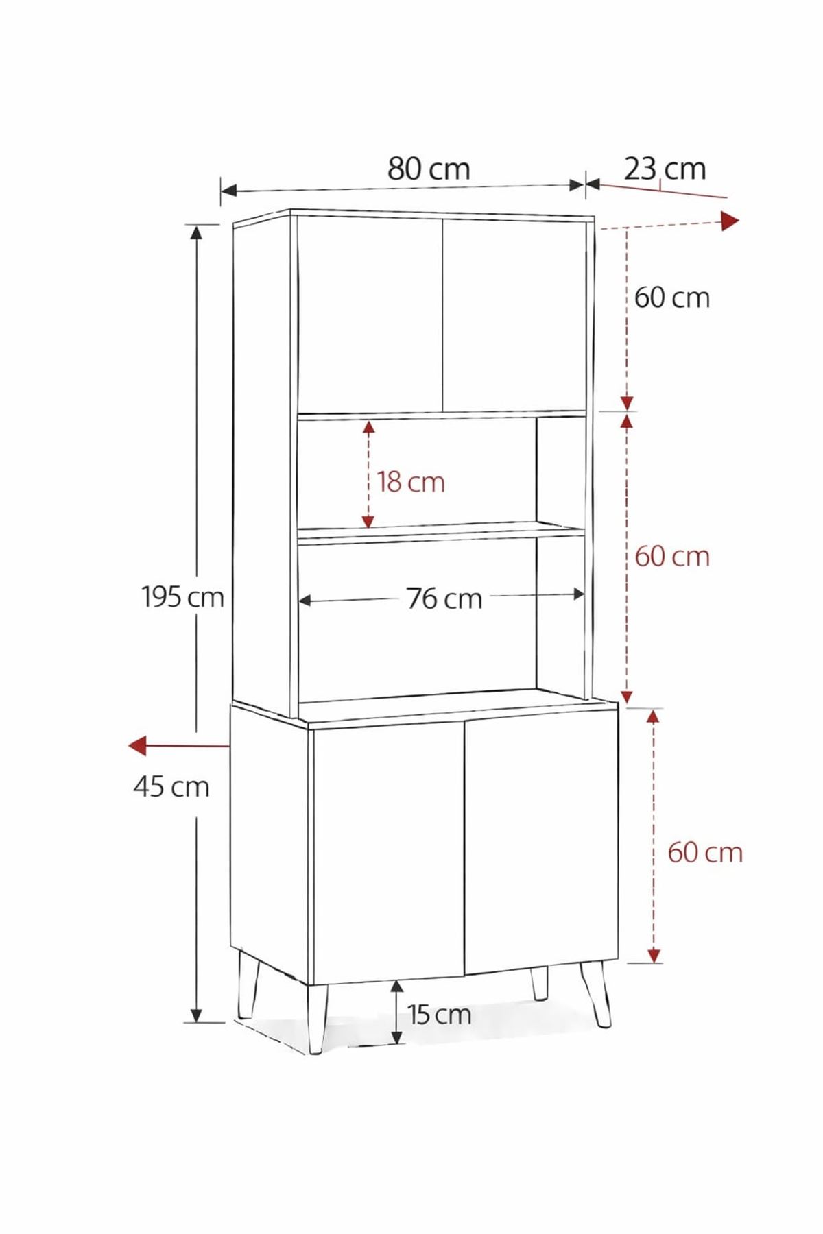  Yeni Nesil Çok Amaçlı Dolap 4 Kapaklı Kiler Mutfak Dolabı - Kahve Köşesi