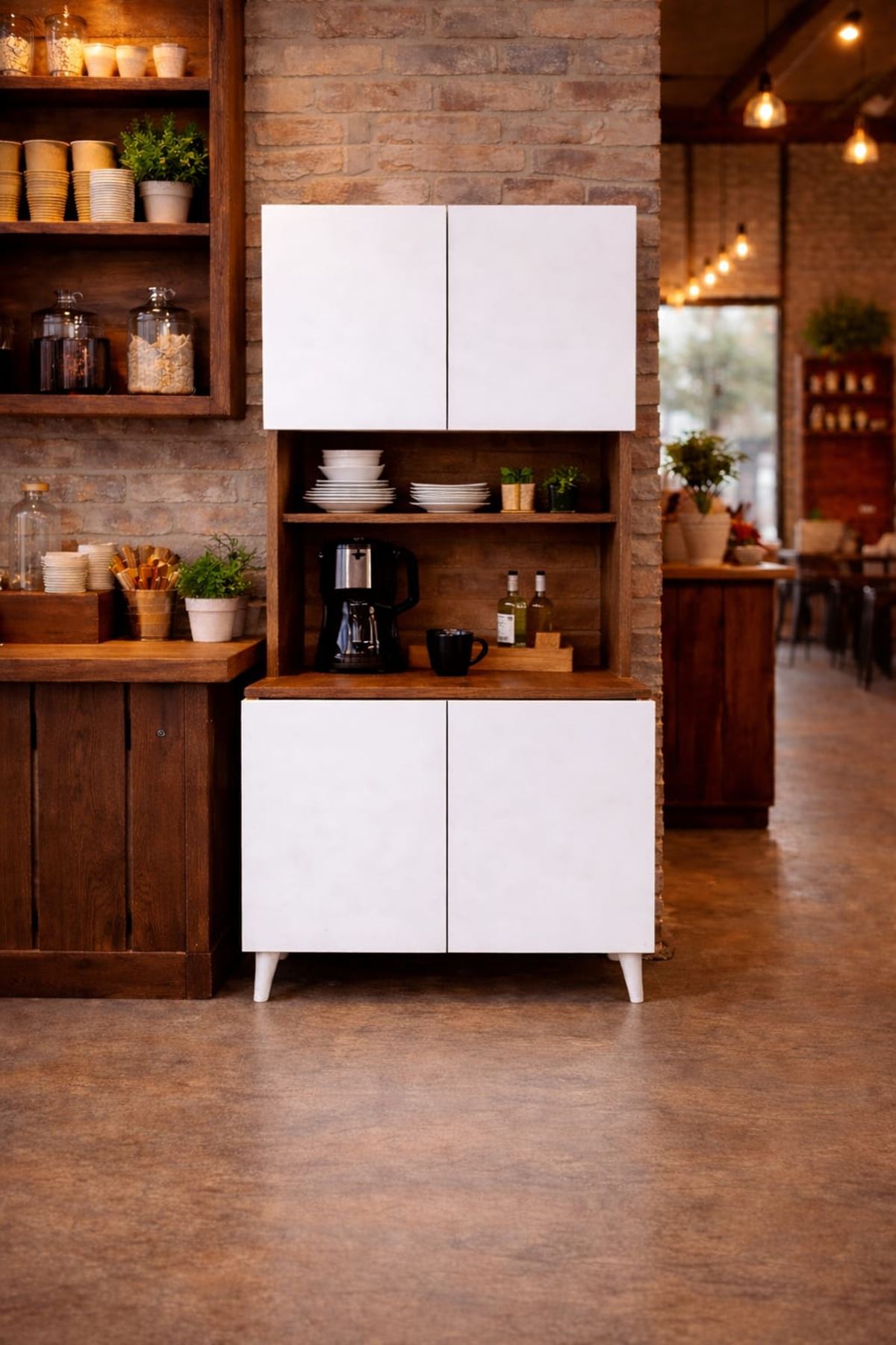  Yeni Nesil Çok Amaçlı Dolap 4 Kapaklı Kiler Mutfak Dolabı - Kahve Köşesi