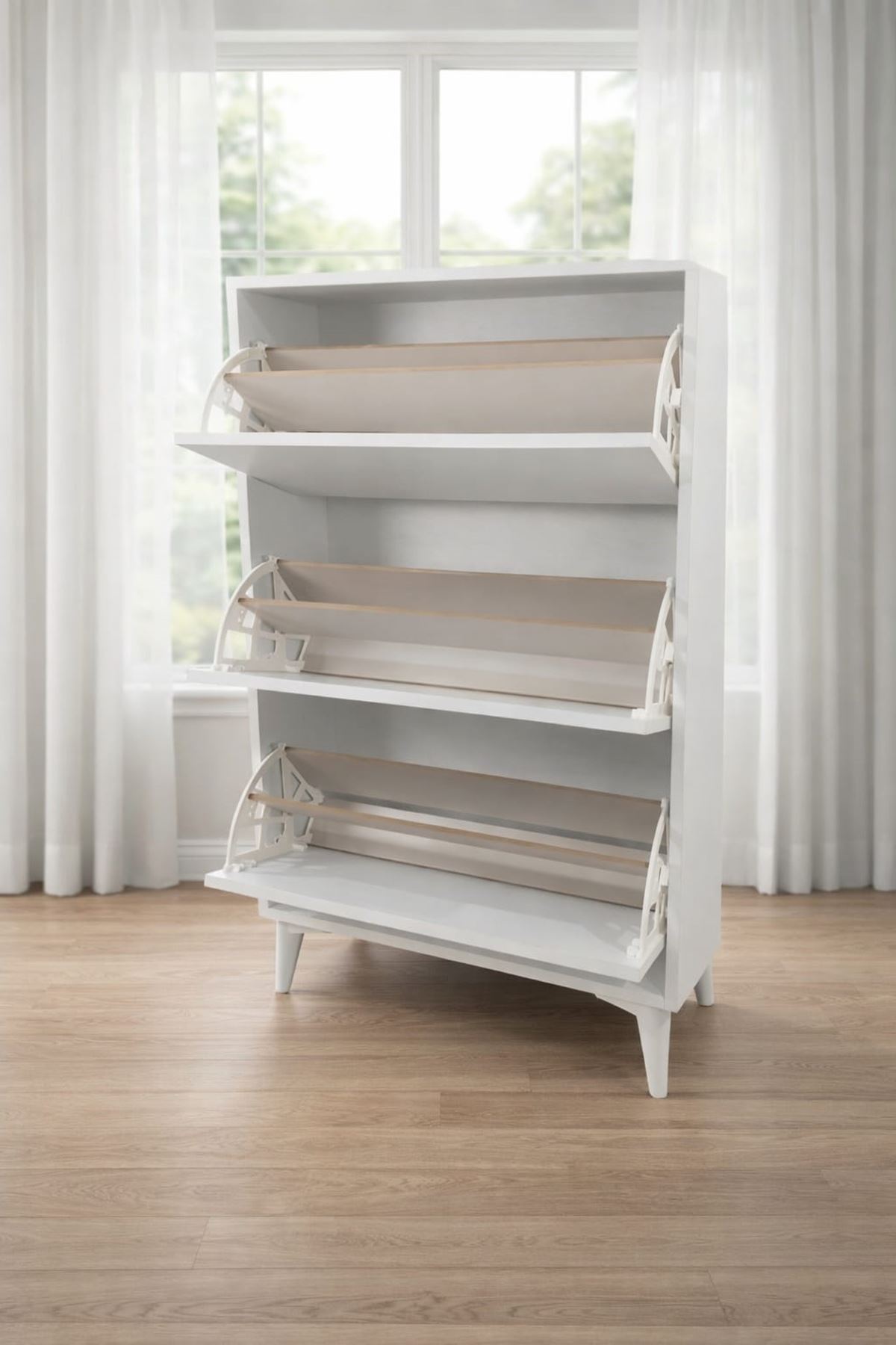 Ayaklı Beyaz Ayakkabılık