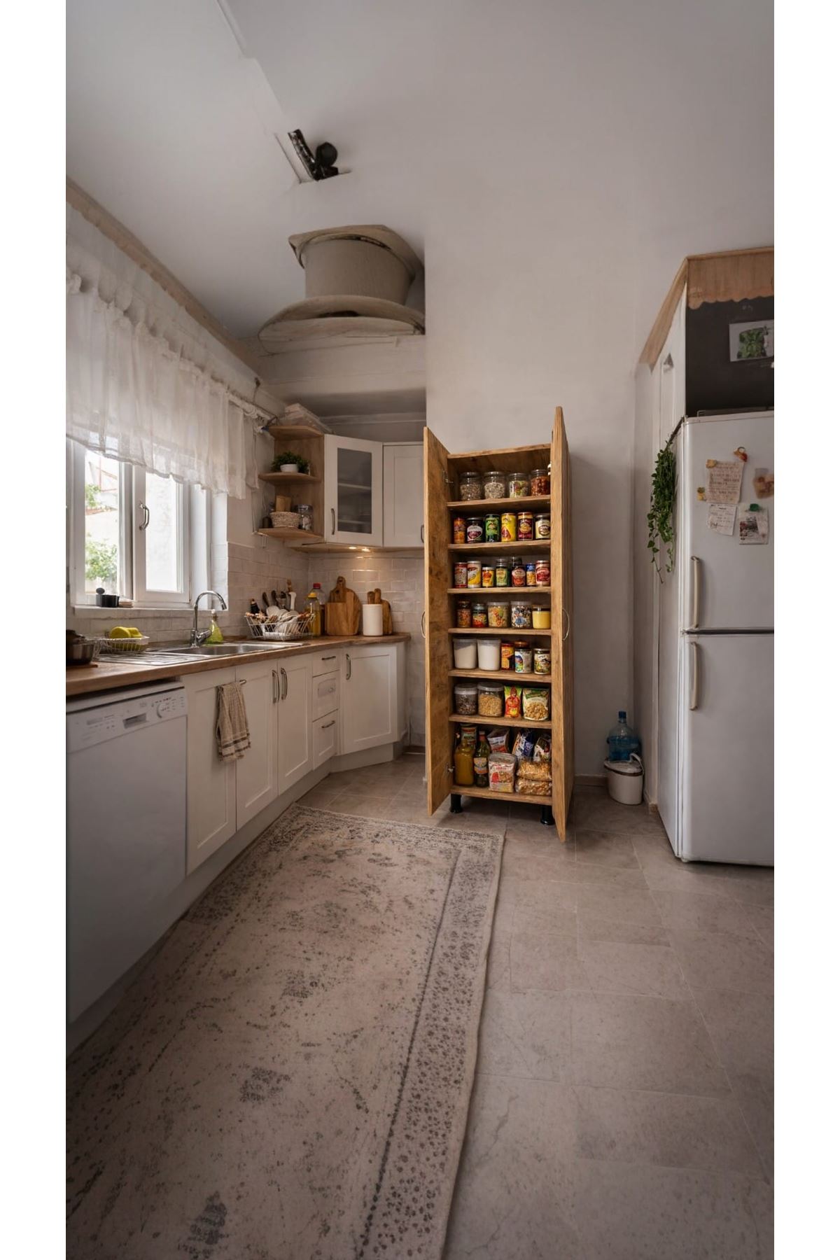 8 Raflı Çok Amaçlı Dolap - Erzak Dolabı-Ayakkabılık Atlantik Çam