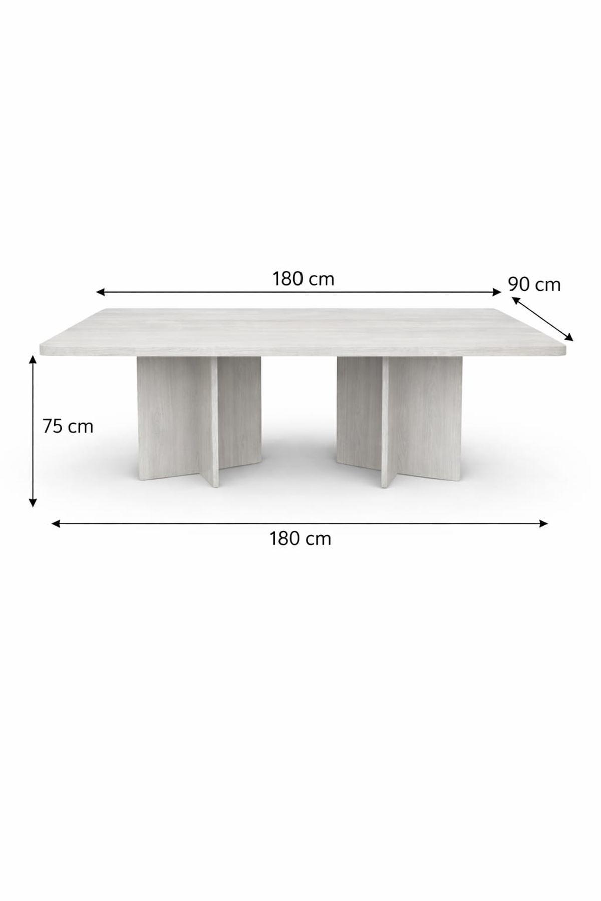 Dikdörtgen Salon Yemek Masası Kare Ayak 36mm Kalın Kenarlı -Traverten